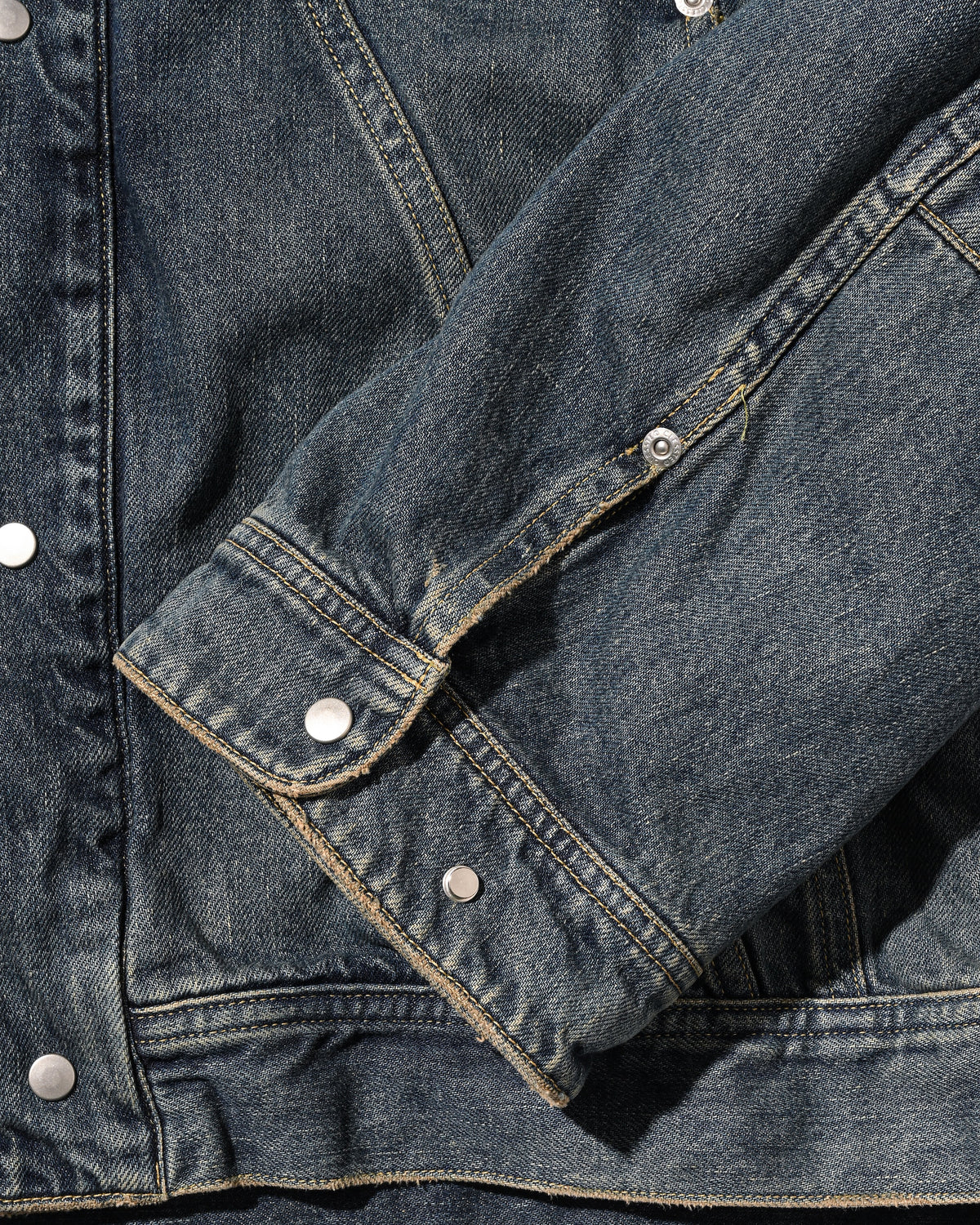 【10.10 SAT 20:00- IN STOCK】 VINTAGE DYED SELVEDGE DENIM FUTURE TRUCKER JACKET (VINTAGE INDIGO)