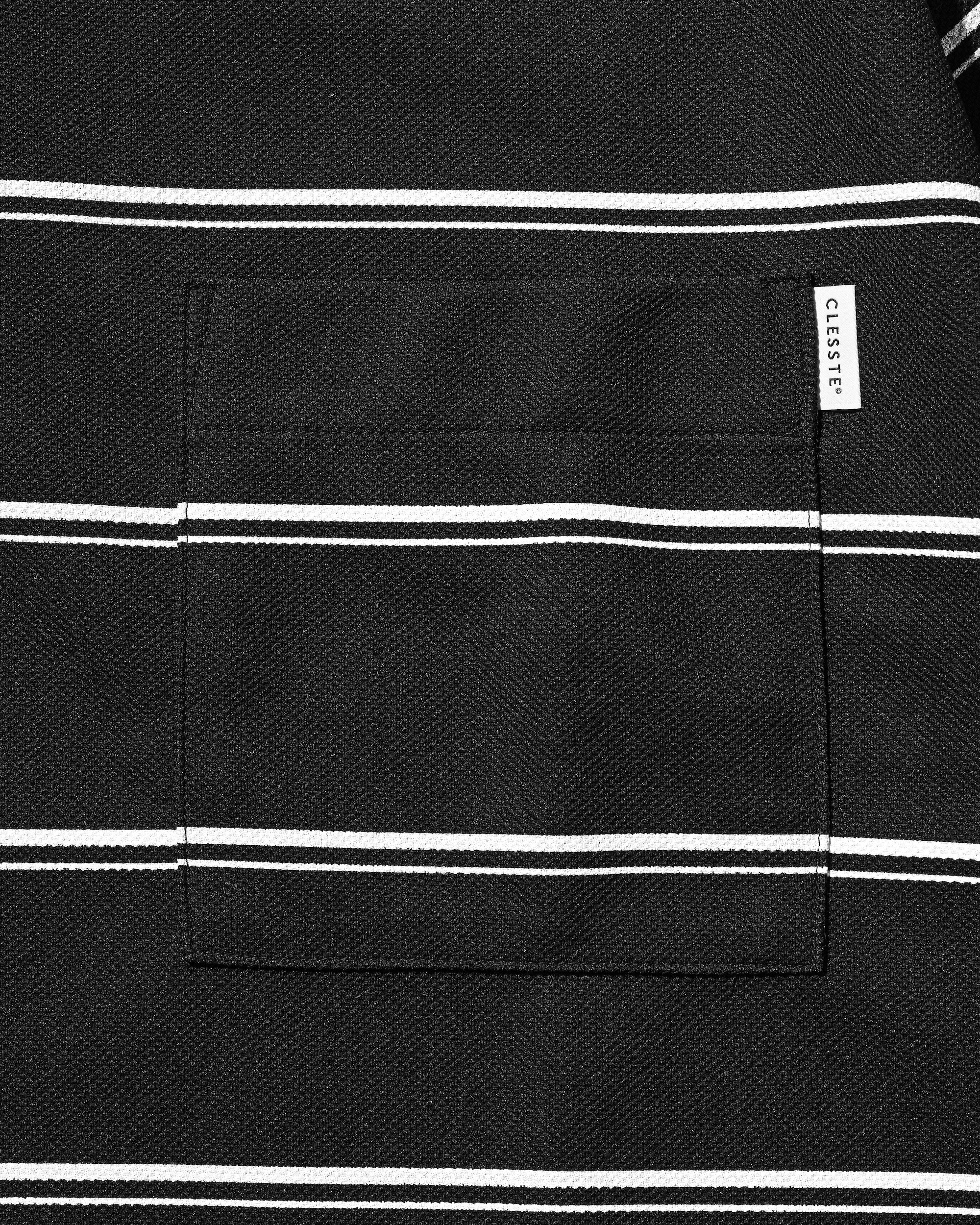 THICK/THIN STRIPE ACTIVE CITY POLO S/S SHIRTS (BLACK)