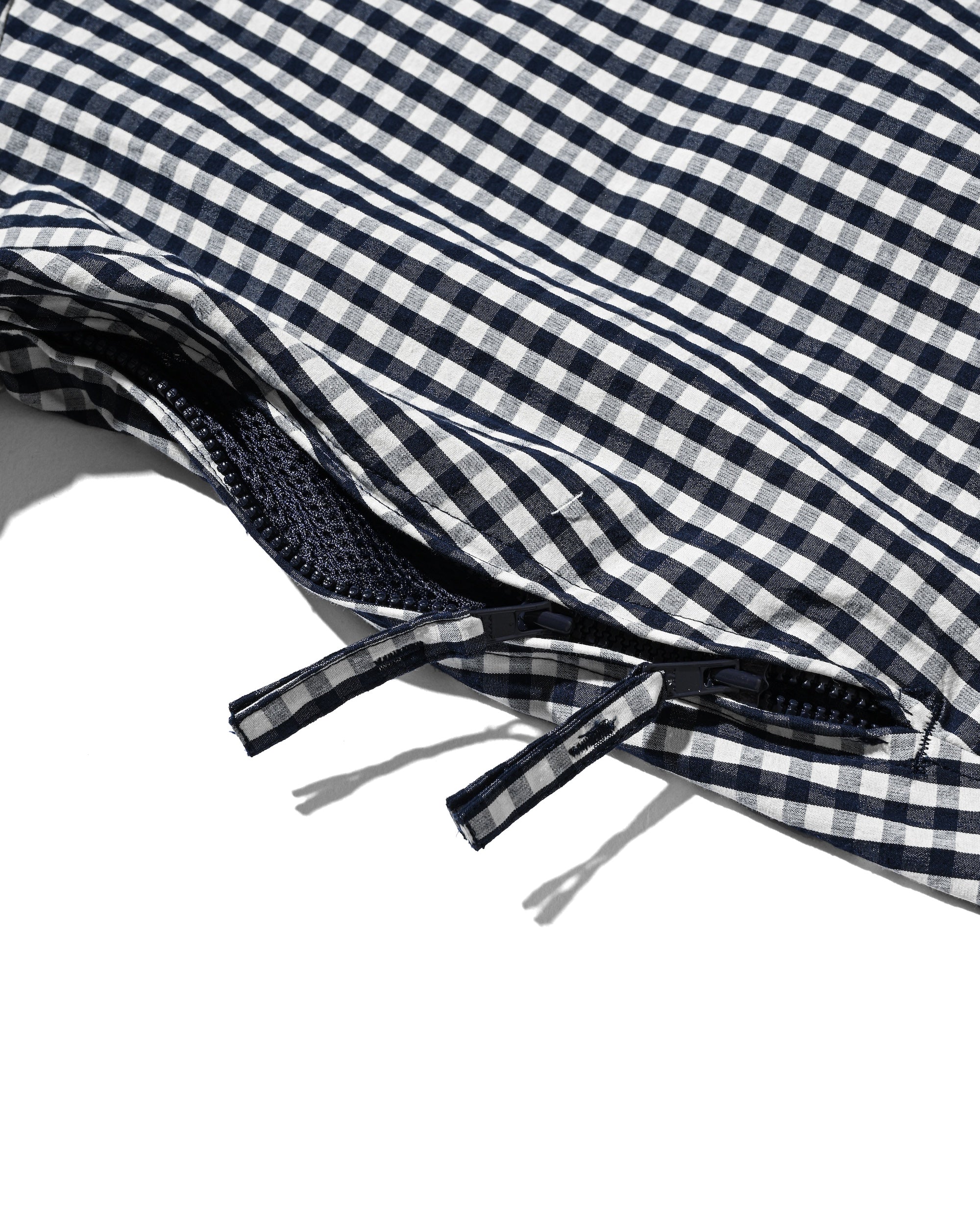 GINGHAM CHECK VENTILATION L/S B.D.SHIRT (NAVY×ECRU)