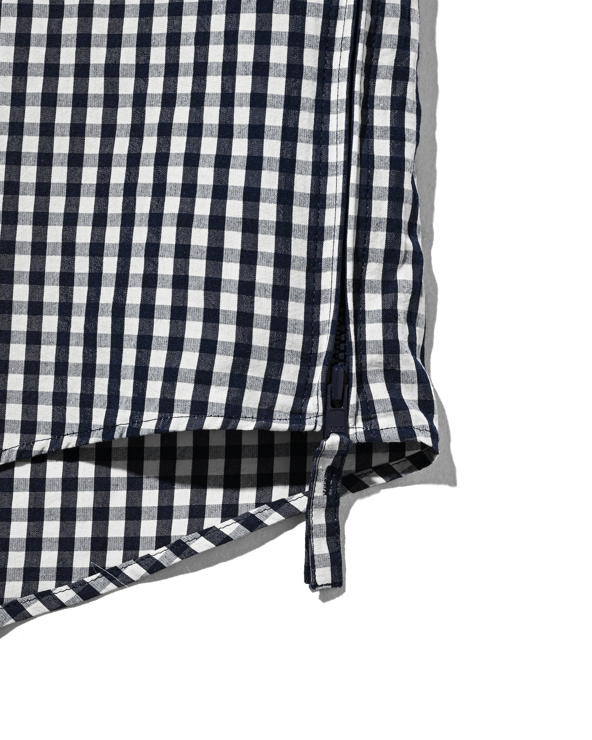 GINGHAM CHECK VENTILATION L/S B.D.SHIRT (NAVY×ECRU)