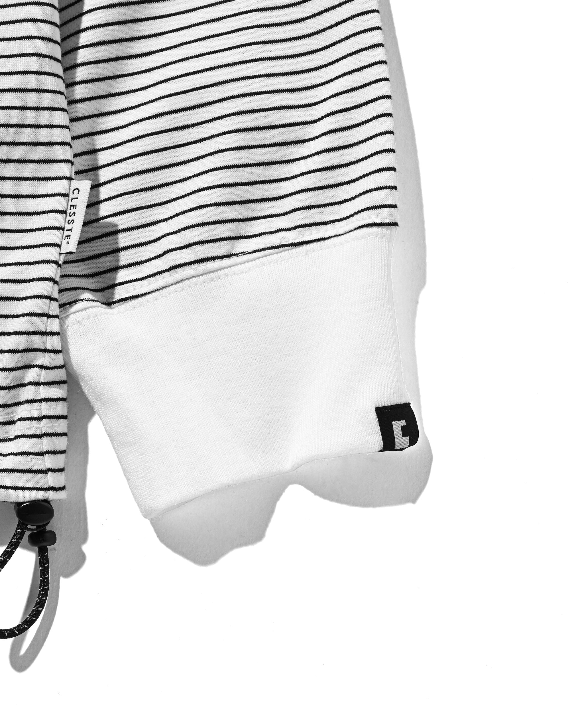 【10.15 WED 20:00- IN STOCK】"C"STRIPED L/S T-SHIRT WITH DRAWSTRINGS FOR YGM (WHITE×BLACK)