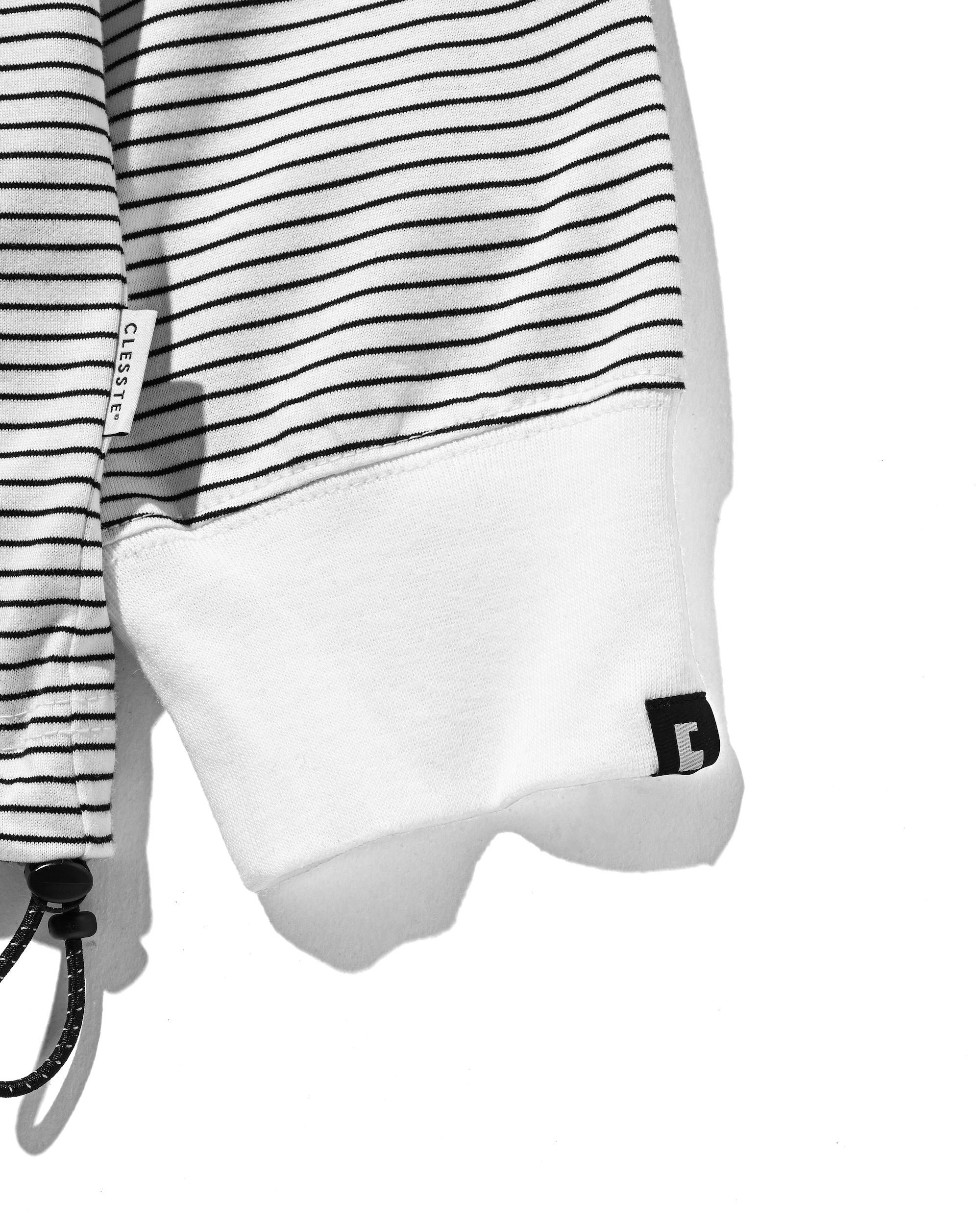 【2.28 SAT 20:00- IN STOCK】"C×CONCEPT" STRIPED L/S T-SHIRT WITH DRAWSTRINGS (WHITE×BLACK)