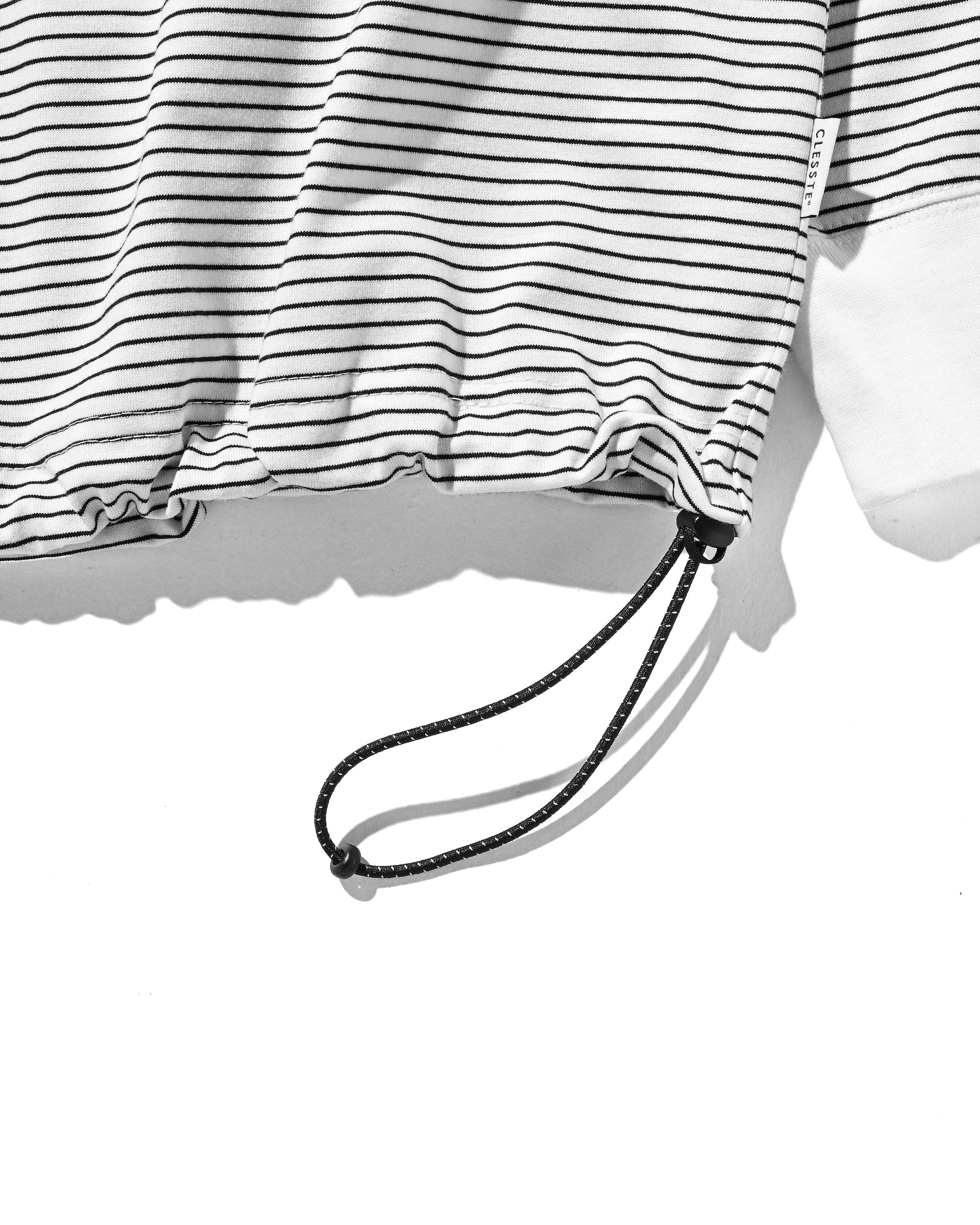 【2.28 SAT 20:00- IN STOCK】"C×CONCEPT" STRIPED L/S T-SHIRT WITH DRAWSTRINGS (WHITE×BLACK)