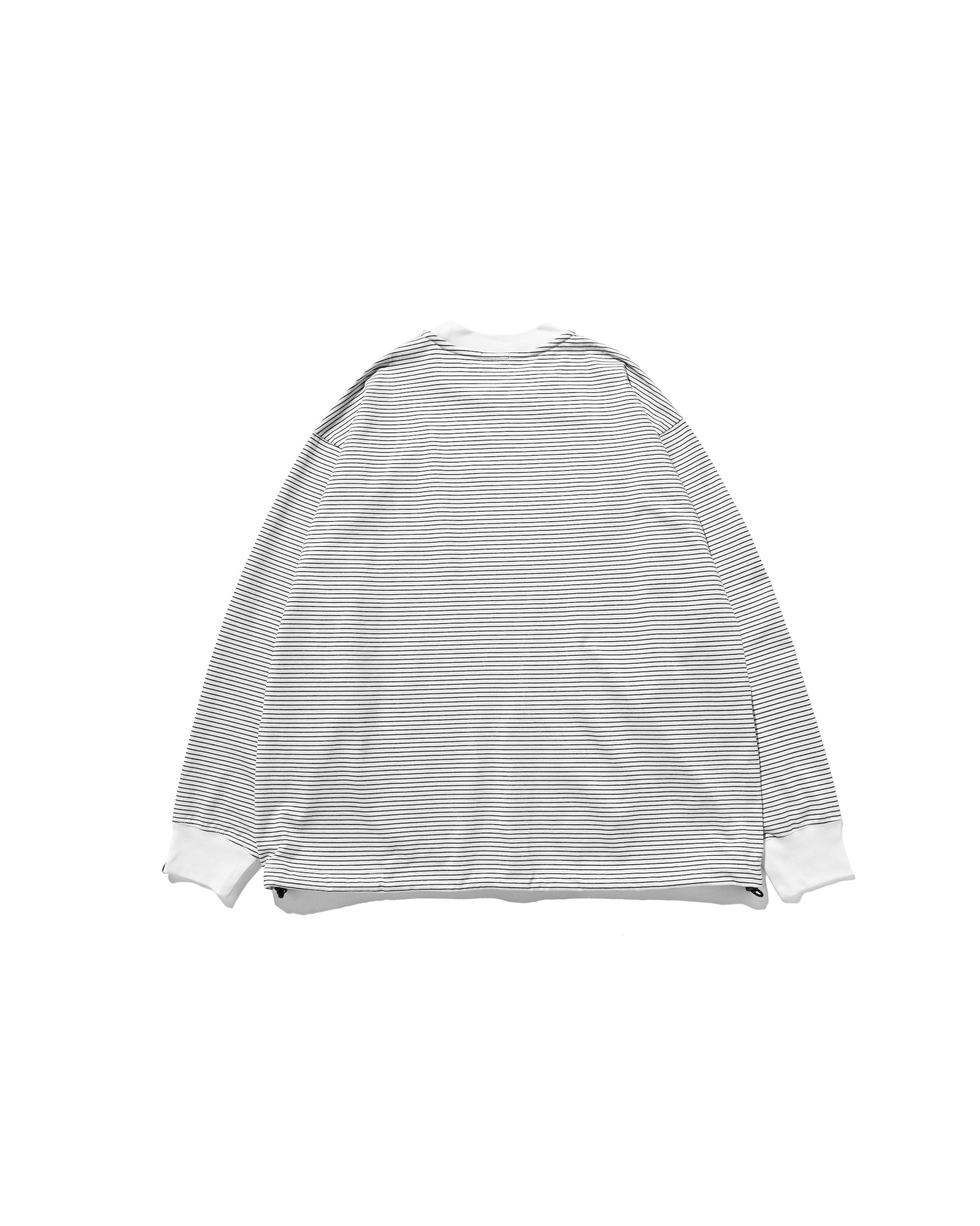 【2.28 SAT 20:00- IN STOCK】"C×CONCEPT" STRIPED L/S T-SHIRT WITH DRAWSTRINGS (WHITE×BLACK)