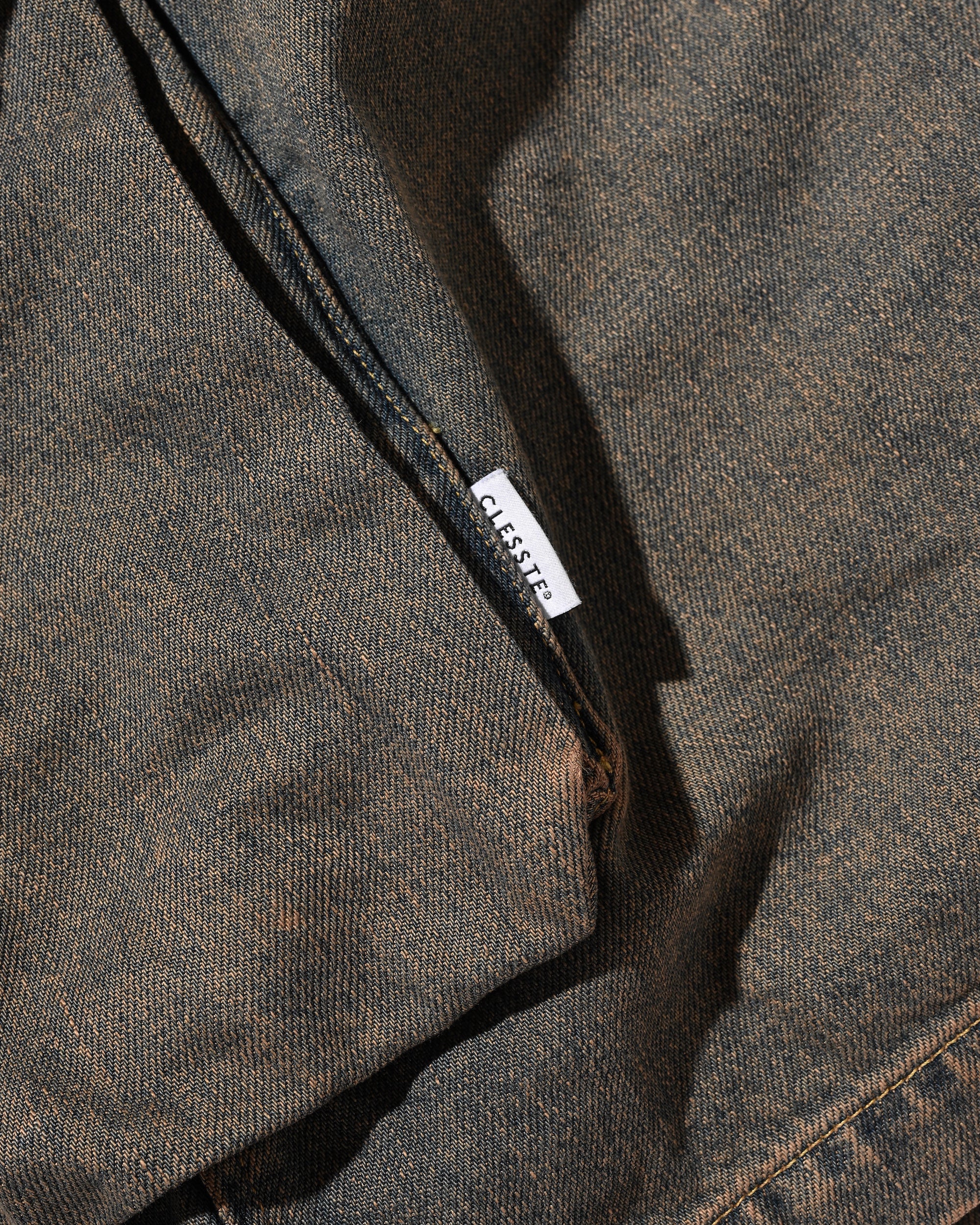 【3.18 WED 20:00- IN STOCK】VINTAGE DYED SELVEDGE DENIM CITY MILITARY HALF PANTS (VINTAGE BROWN)