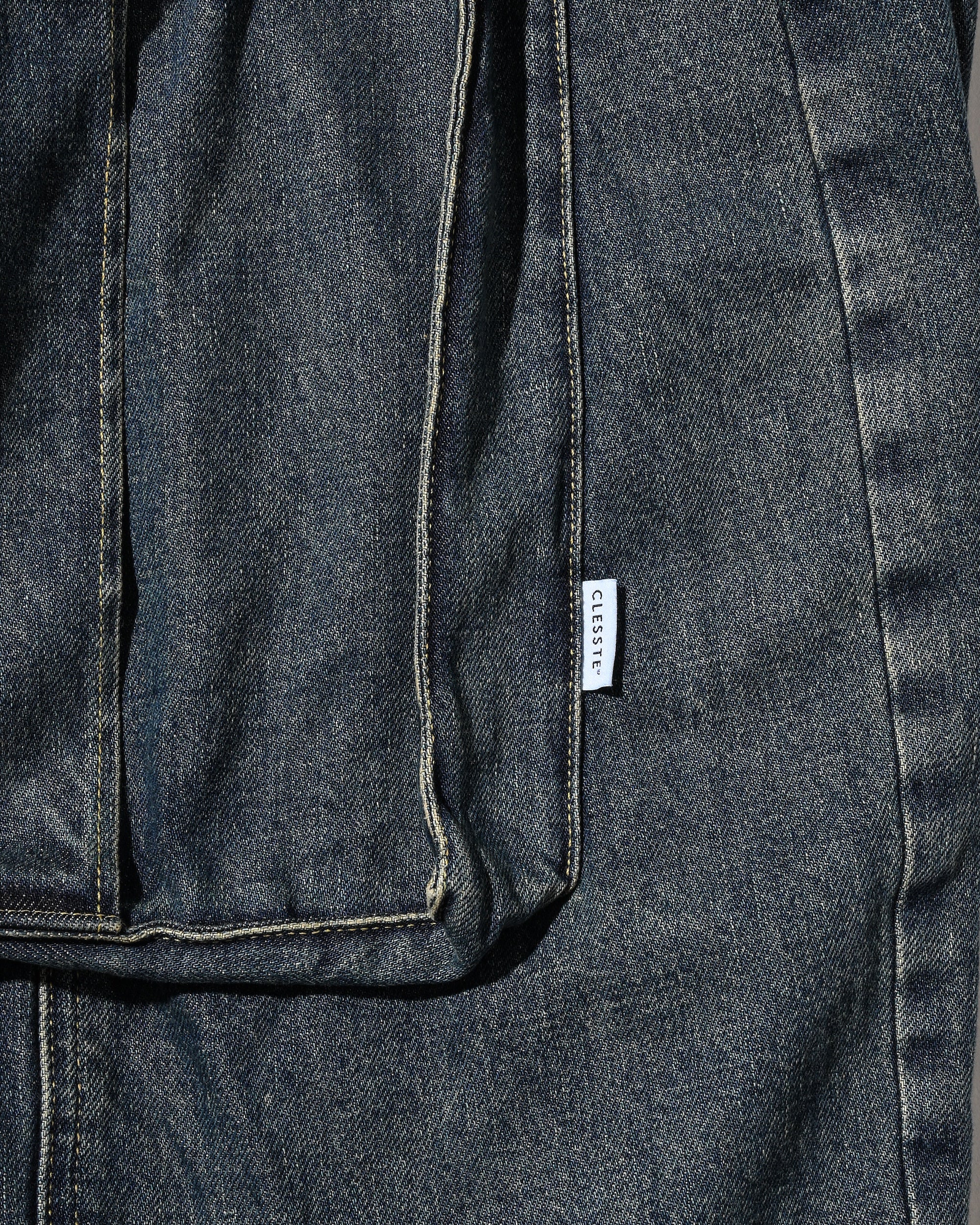 VINTAGE DYED SELVEDGE DENIM CITY MEGA POCKET BALLOON CARGO PANTS (VINTAGE INDIGO)