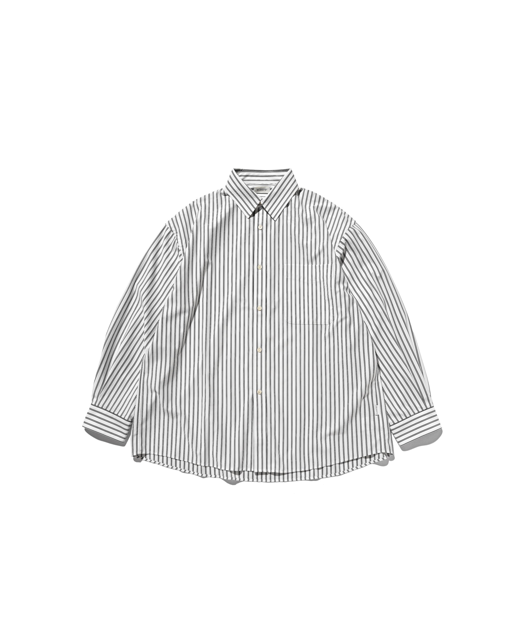 【9.17 WED 20:00- IN STOCK】46G KNIT EVERYDAY L/S SHIRT (WHITE STRIPE)