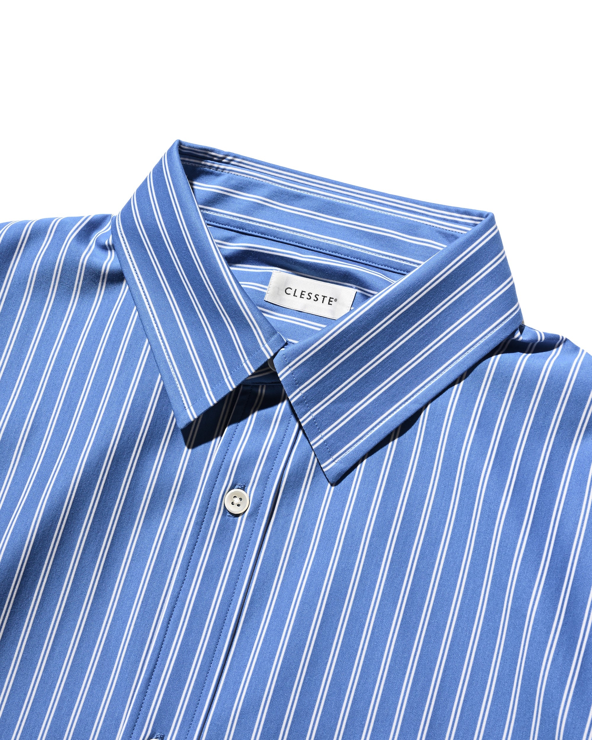 【9.17 WED 20:00- IN STOCK】46G KNIT EVERYDAY L/S SHIRT (SAX BLUE STRIPE)