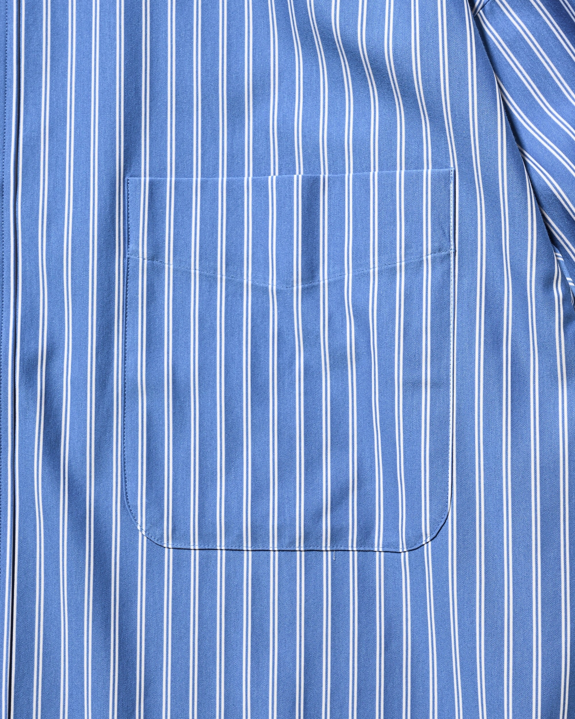 【9.17 WED 20:00- IN STOCK】46G KNIT EVERYDAY L/S SHIRT (SAX BLUE STRIPE)