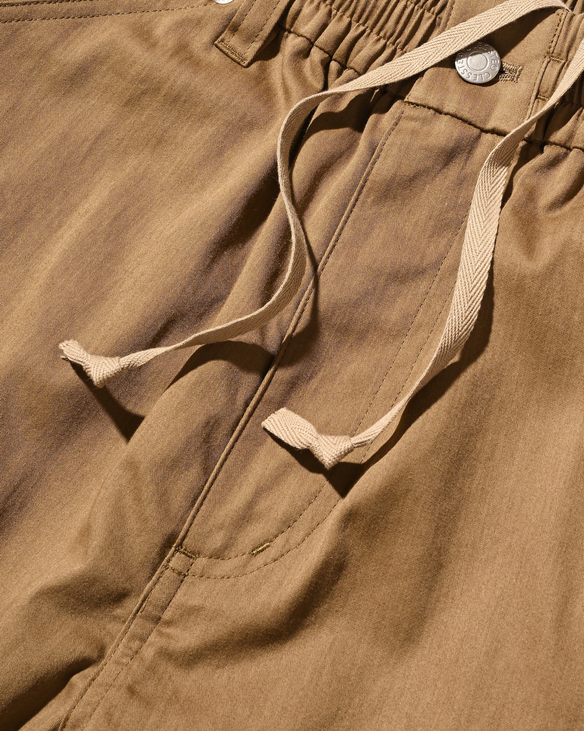 VINTAGE EFFECT DOUBLE KNEE CURVED WORKER PANTS (BEIGE)