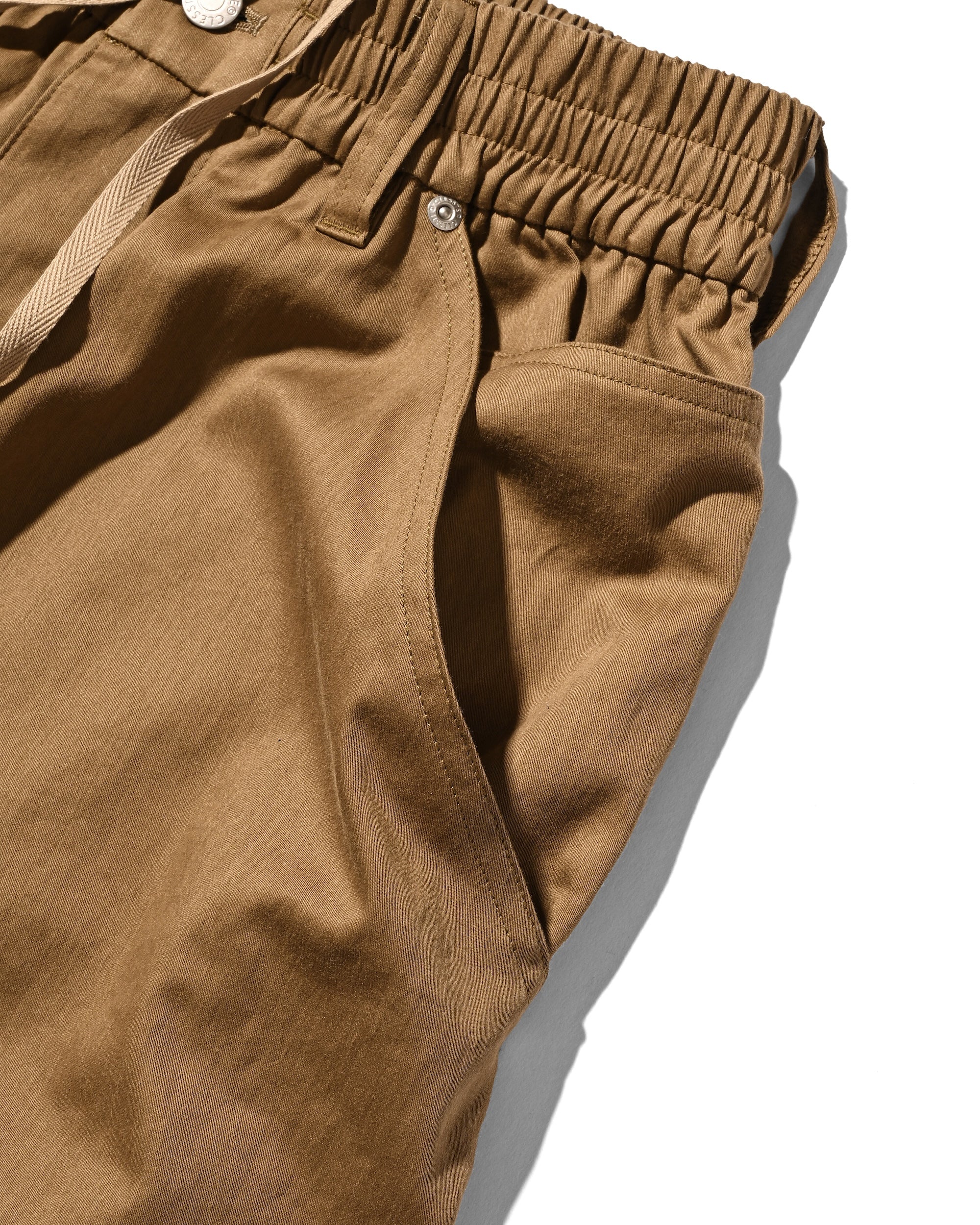 VINTAGE EFFECT DOUBLE KNEE CURVED WORKER PANTS (BEIGE)