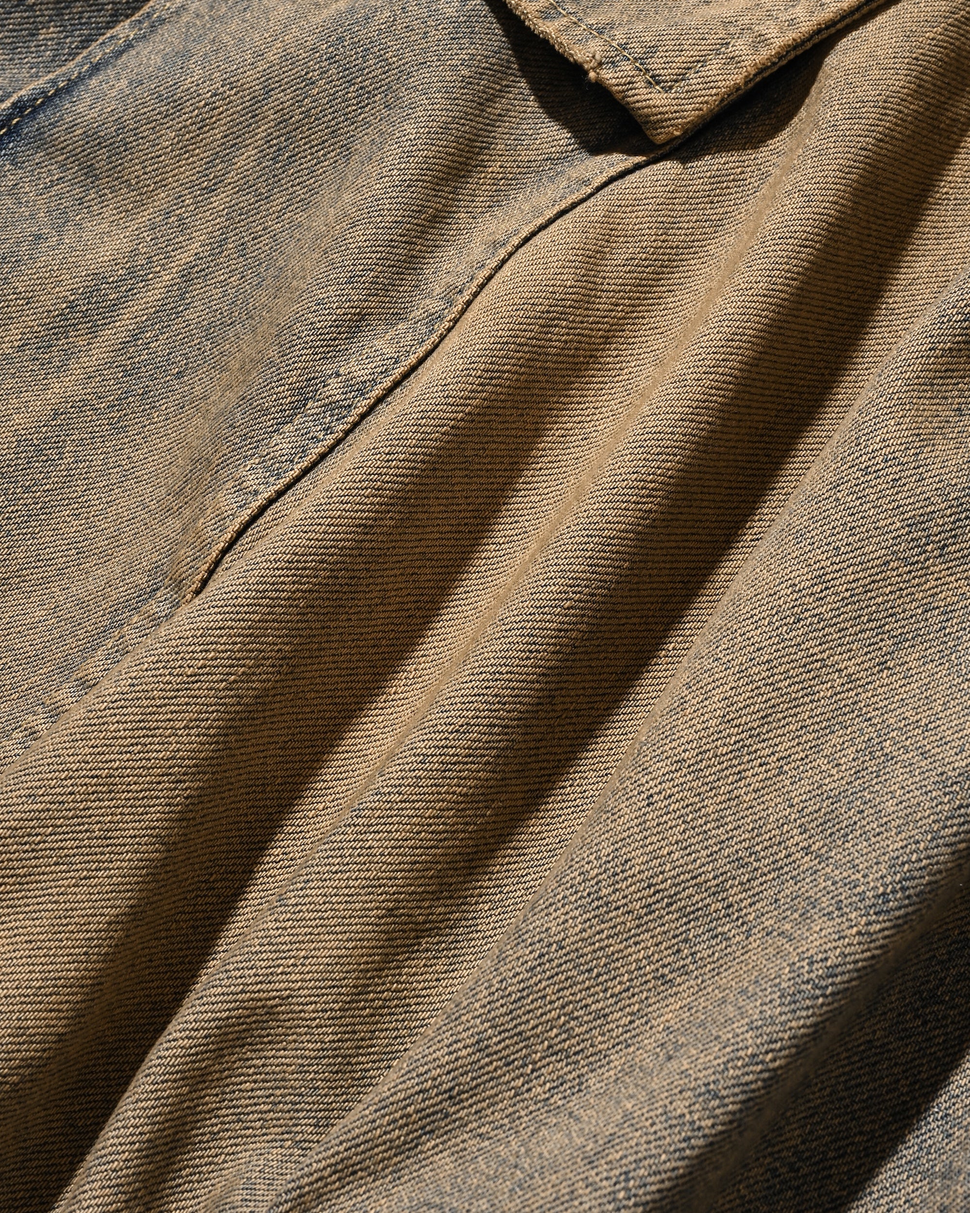 VINTAGE DYED SELVEDGE DENIM CITY MEGA POCKET BALLOON CARGO PANTS (VINTAGE BEIGE)