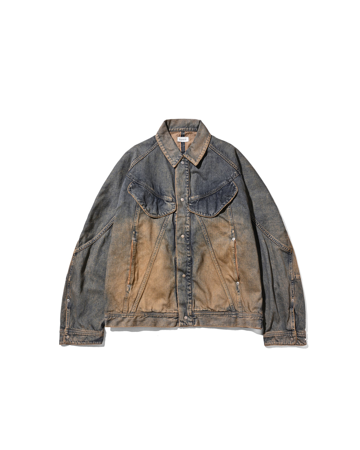 【10.10 SAT 20:00- IN STOCK】 VINTAGE DYED SELVEDGE DENIM FUTURE TRUCKER JACKET (VINTAGE BEIGE)