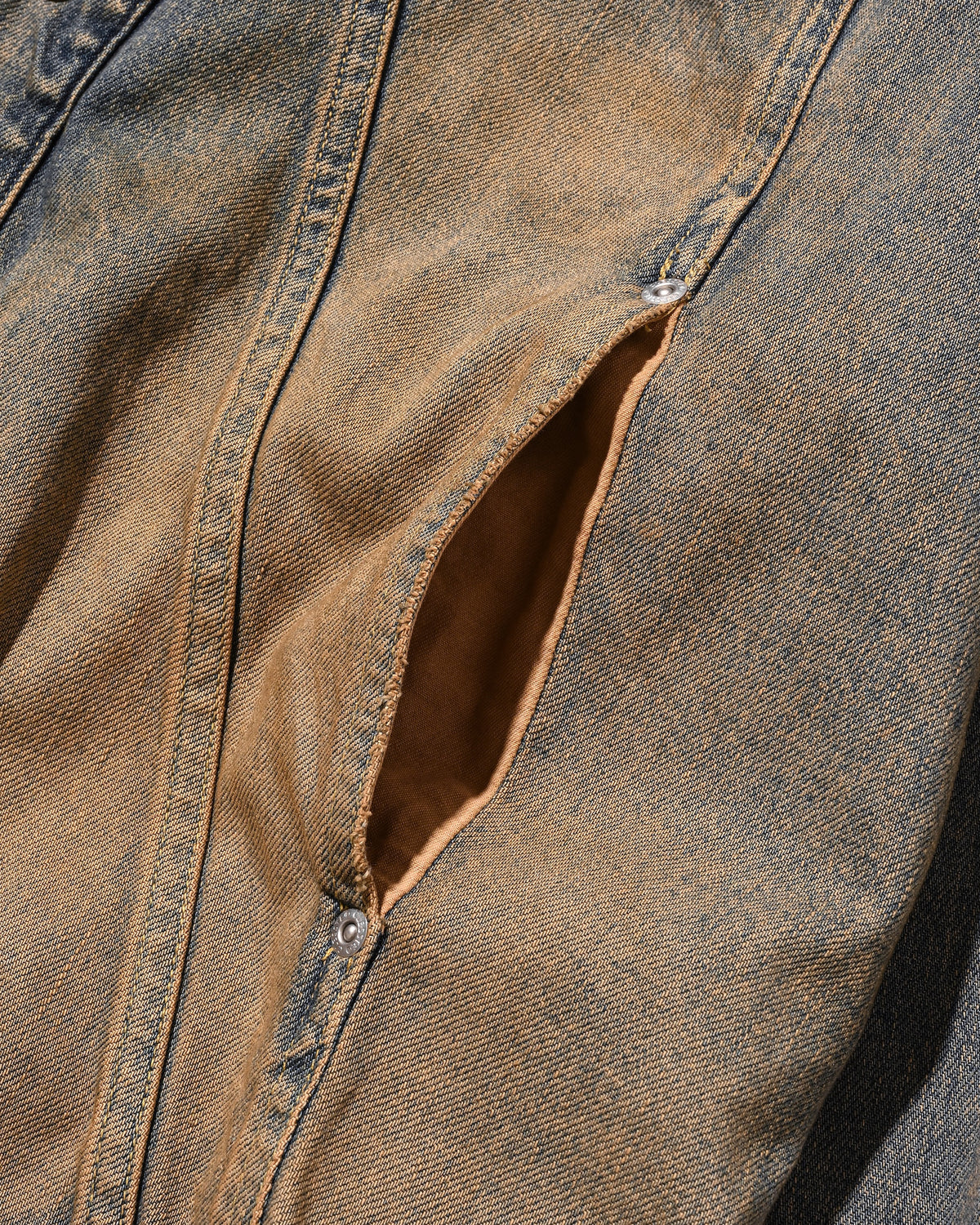【10.10 SAT 20:00- IN STOCK】 VINTAGE DYED SELVEDGE DENIM FUTURE TRUCKER JACKET (VINTAGE BEIGE)