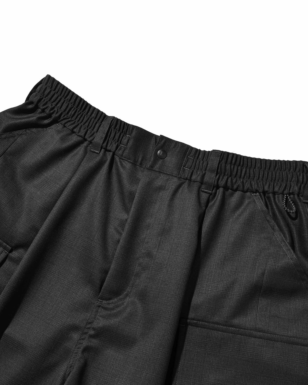 GLEN PLAID WOOL CITY MEGA POCKET BALLOON CARGO HALF PANTS(CHECK)