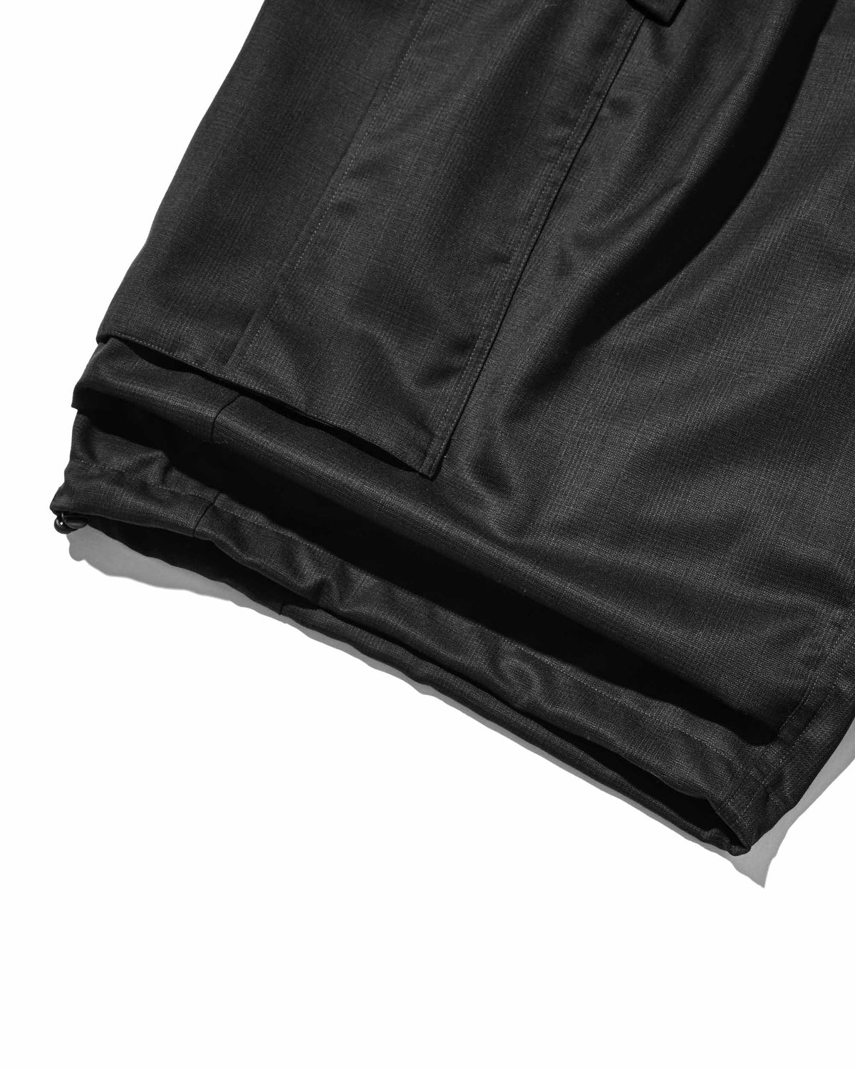 GLEN PLAID WOOL CITY MEGA POCKET BALLOON CARGO HALF PANTS(CHECK)