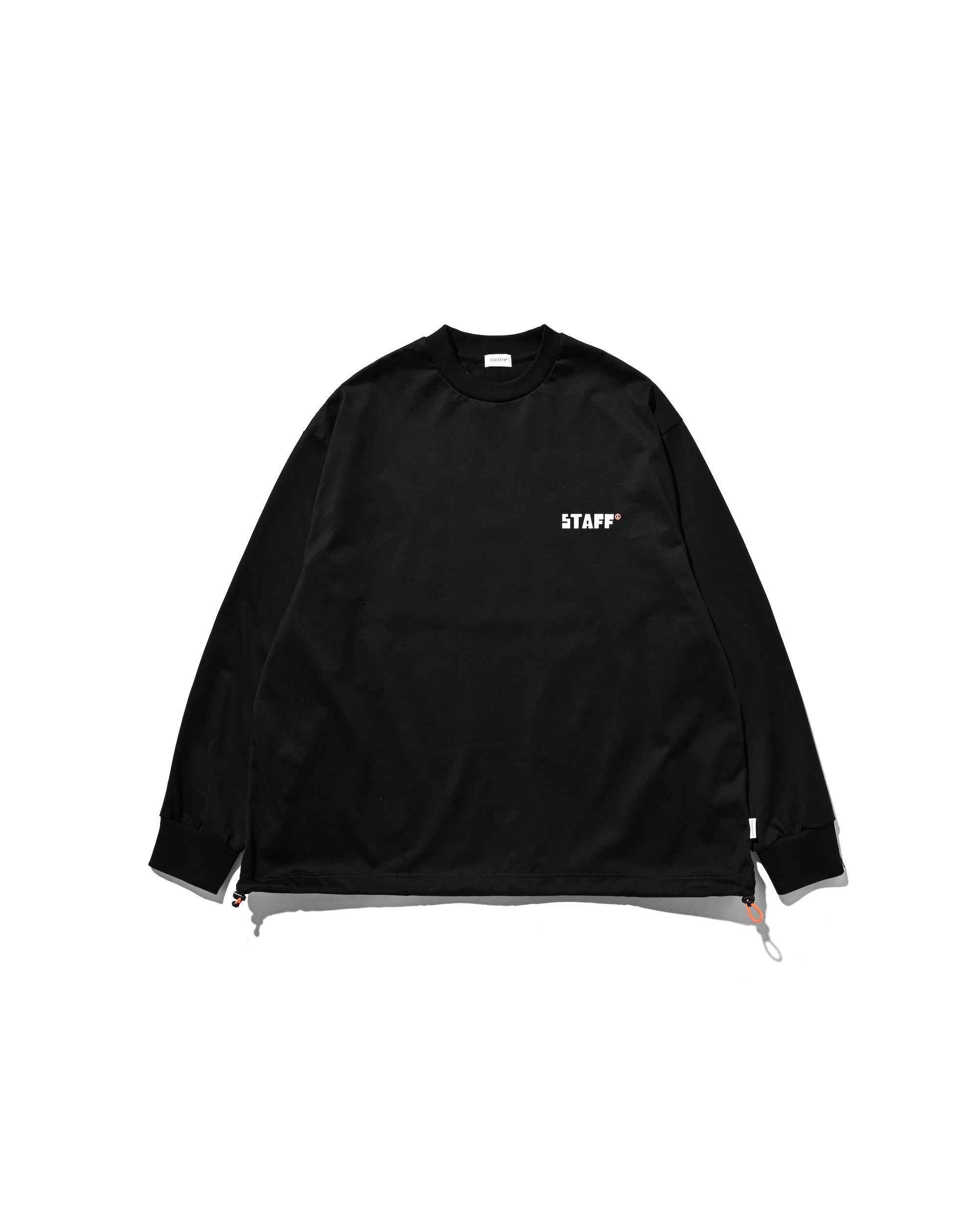 【10.15 WED 20:00- IN STOCK】"C×YGM"STAFF L/S T-SHIRT WITH DRAWSTRINGS (BLACK)