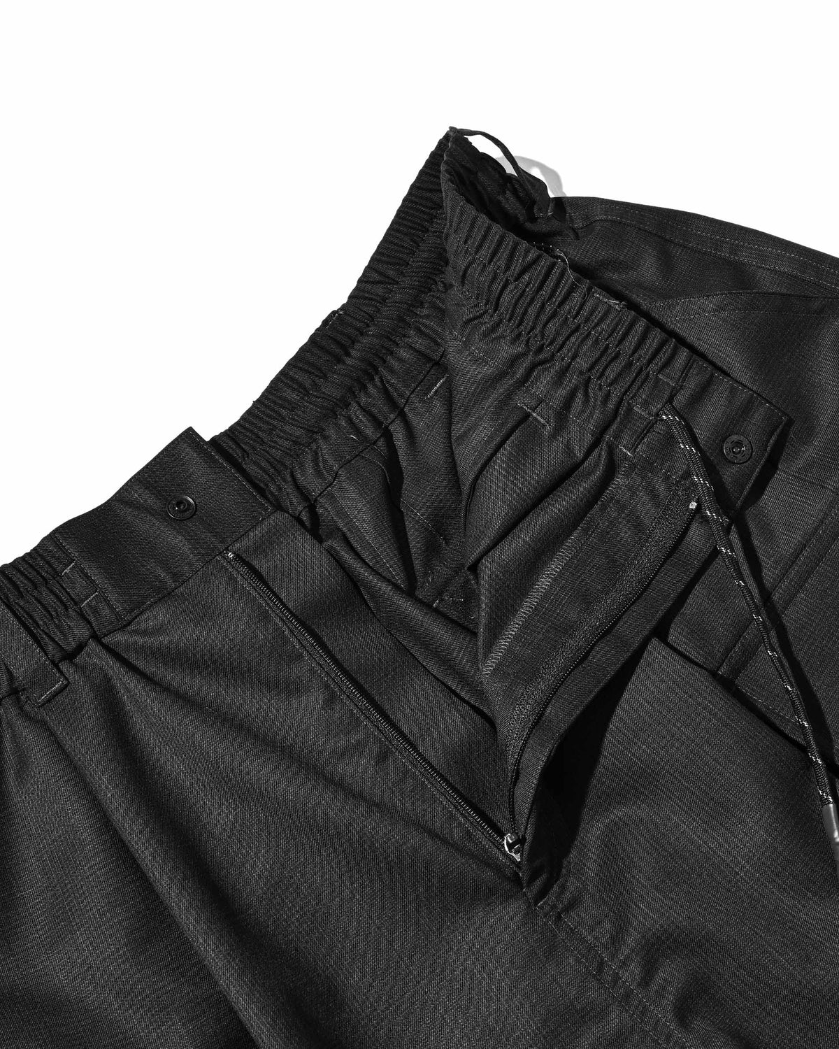GLEN PLAID WOOL CITY MEGA POCKET BALLOON CARGO HALF PANTS(CHECK)