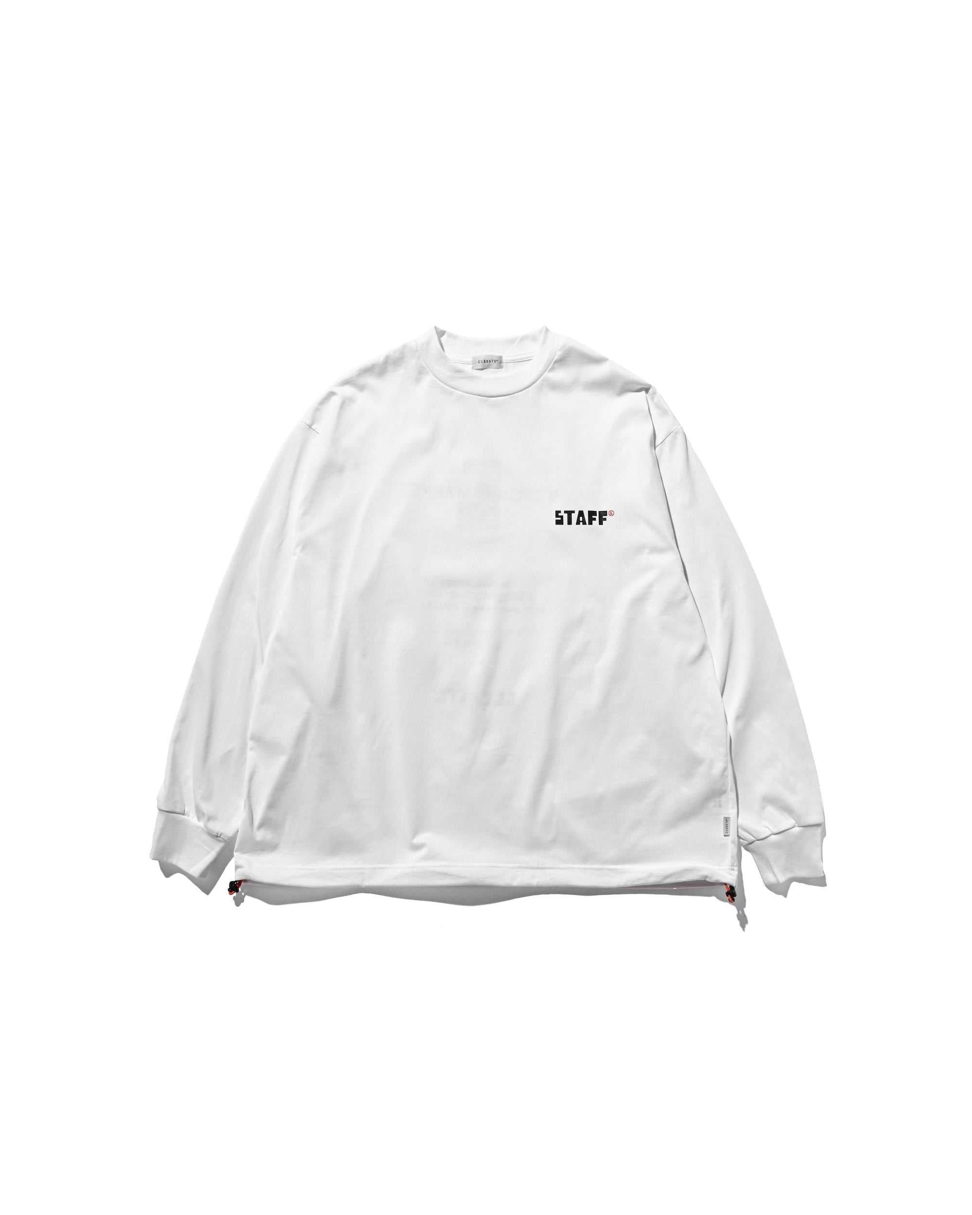【10.15 WED 20:00- IN STOCK】"C×YGM"STAFF L/S T-SHIRT WITH DRAWSTRINGS (WHITE)