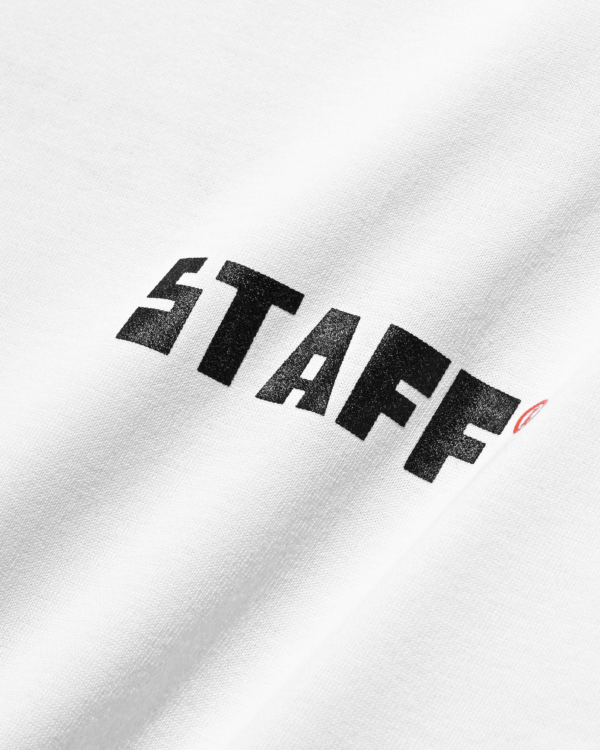【10.15 WED 20:00- IN STOCK】"C×YGM"STAFF L/S T-SHIRT WITH DRAWSTRINGS (WHITE)