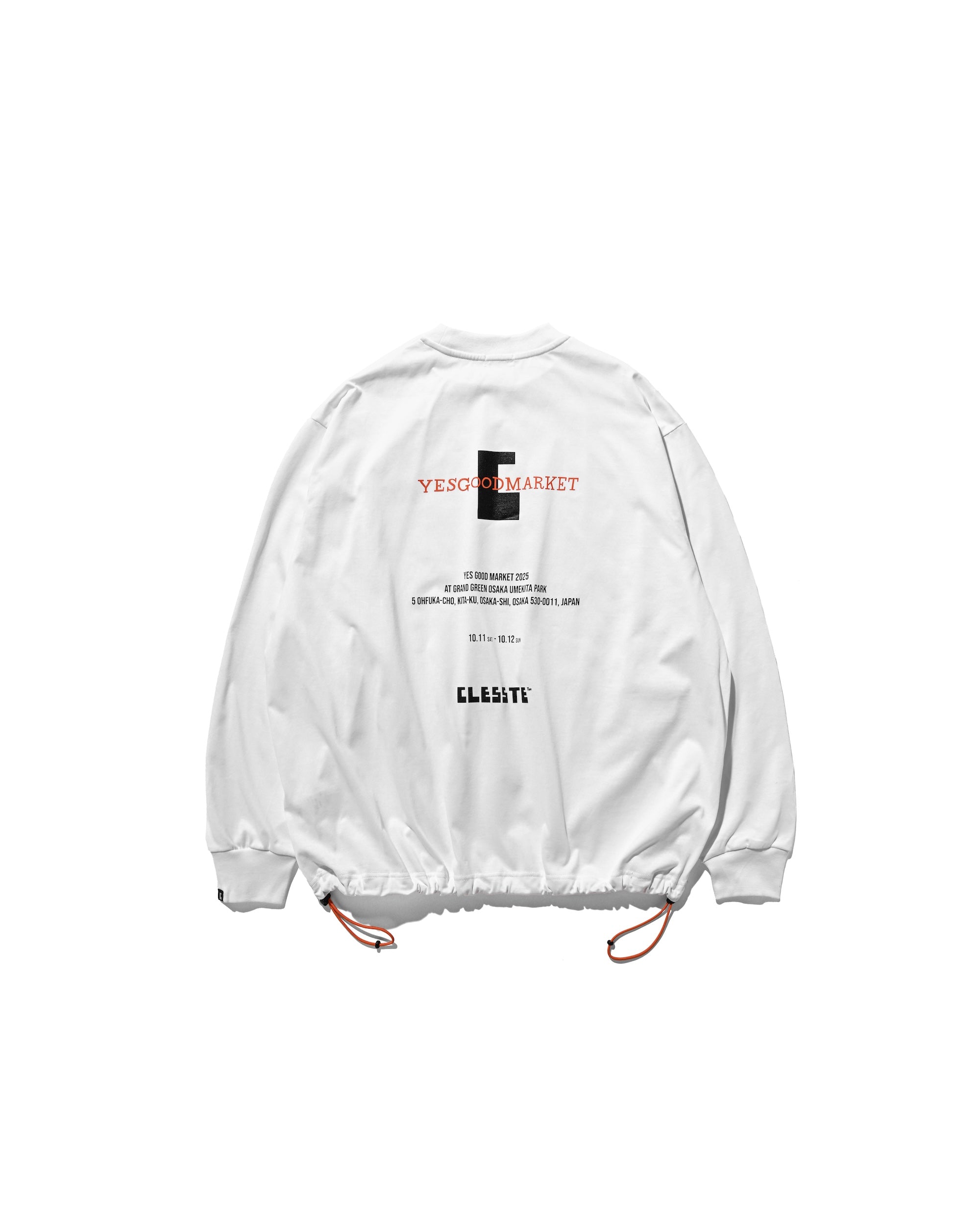 【10.15 WED 20:00- IN STOCK】"C×YGM"STAFF L/S T-SHIRT WITH DRAWSTRINGS (WHITE)