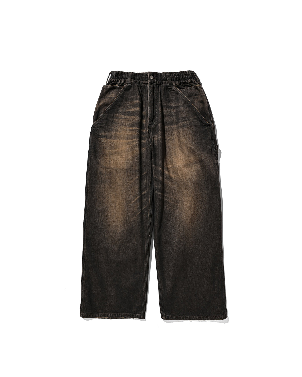 VINTAGE DYED SELVEDGE DENIM WORKER PANTS (VINTAGE BLACK)
