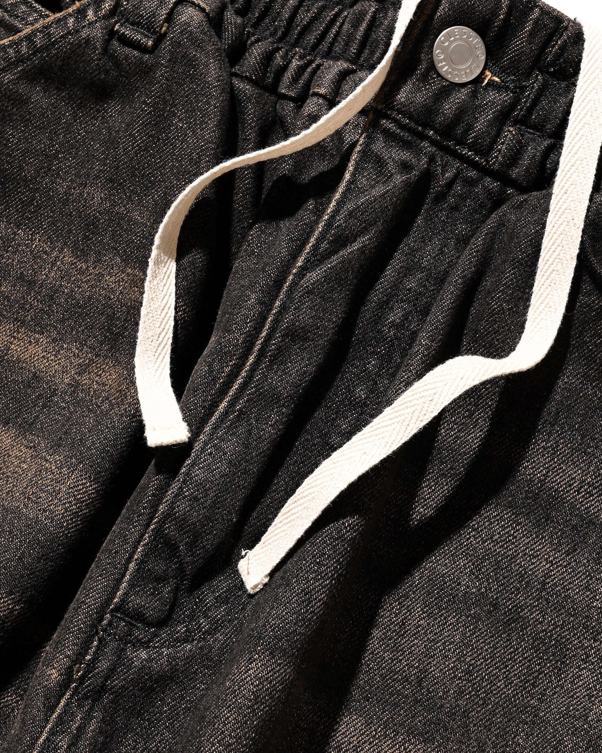 【11.5 WED 20:00- IN STOCK】VINTAGE DYED SELVEDGE DENIM WORKER PANTS (VINTAGE BLACK)