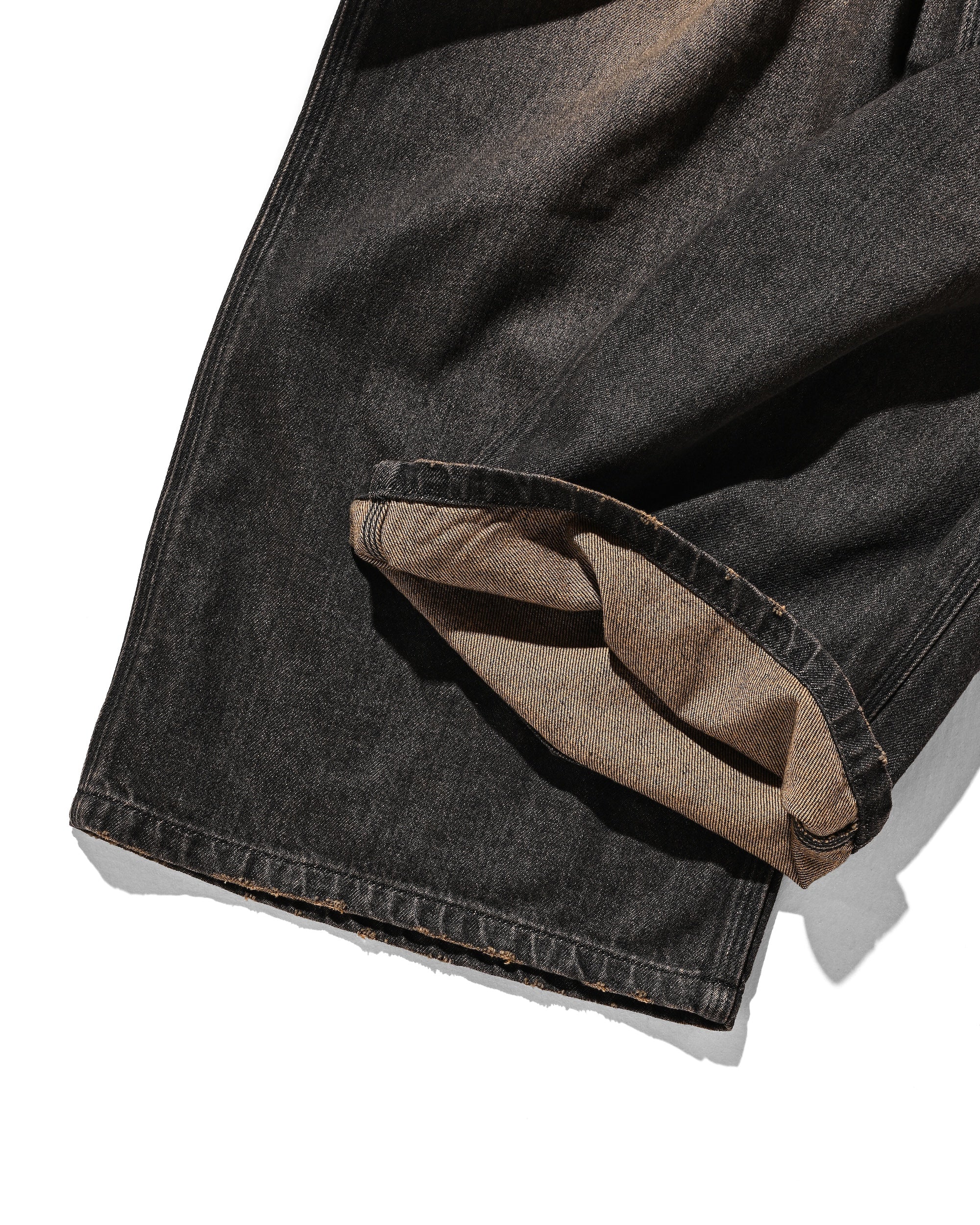 【11.5 WED 20:00- IN STOCK】VINTAGE DYED SELVEDGE DENIM WORKER PANTS (VINTAGE BLACK)