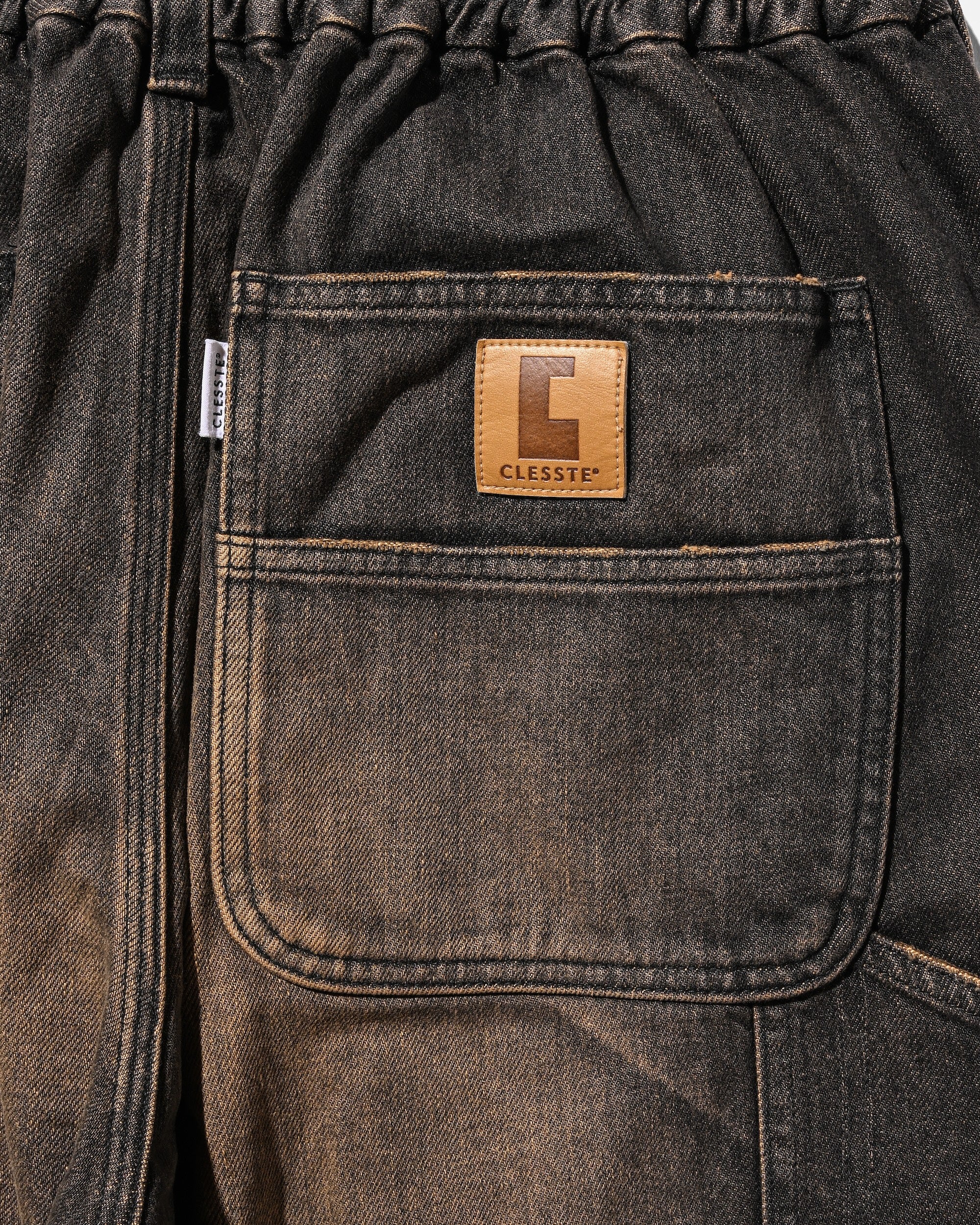【11.5 WED 20:00- IN STOCK】VINTAGE DYED SELVEDGE DENIM WORKER PANTS (VINTAGE BLACK)