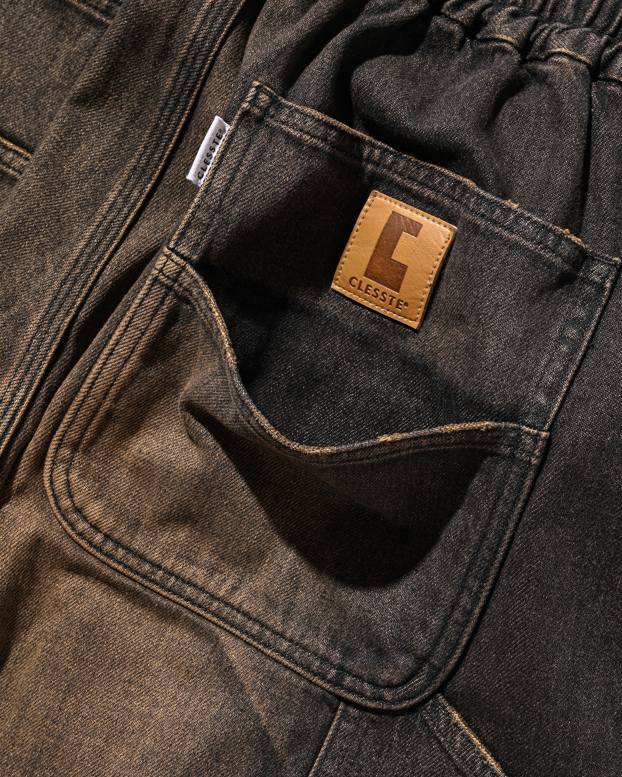 【11.5 WED 20:00- IN STOCK】VINTAGE DYED SELVEDGE DENIM WORKER PANTS (VINTAGE BLACK)