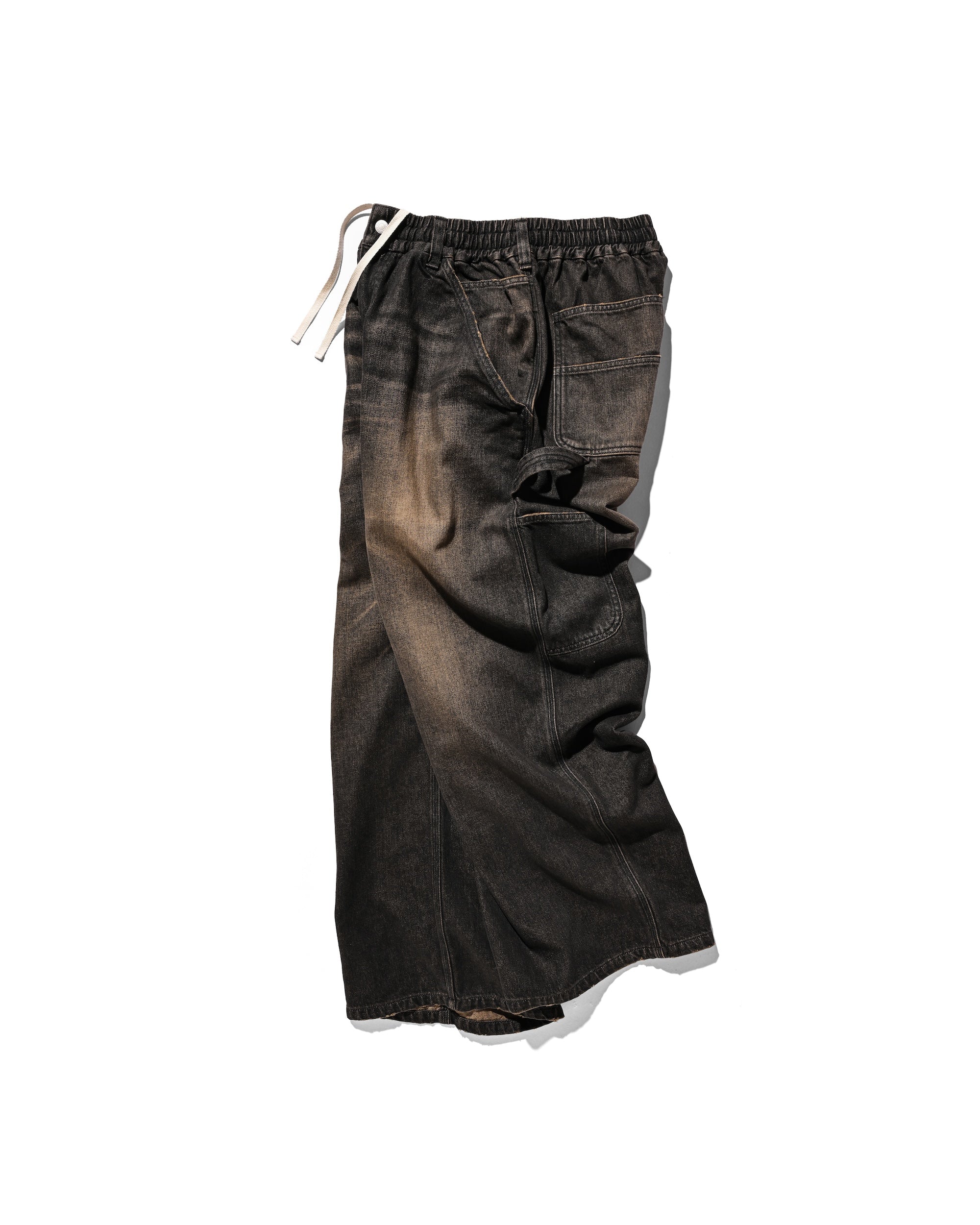 【11.5 WED 20:00- IN STOCK】VINTAGE DYED SELVEDGE DENIM WORKER PANTS (VINTAGE BLACK)