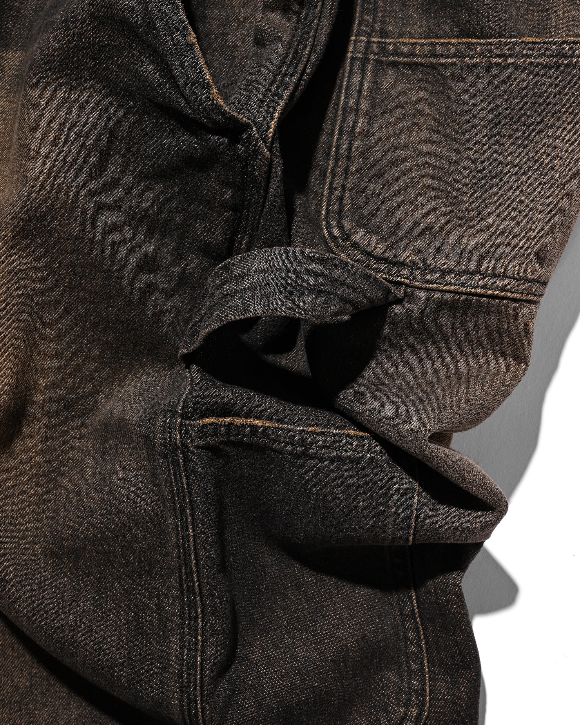 【11.5 WED 20:00- IN STOCK】VINTAGE DYED SELVEDGE DENIM WORKER PANTS (VINTAGE BLACK)