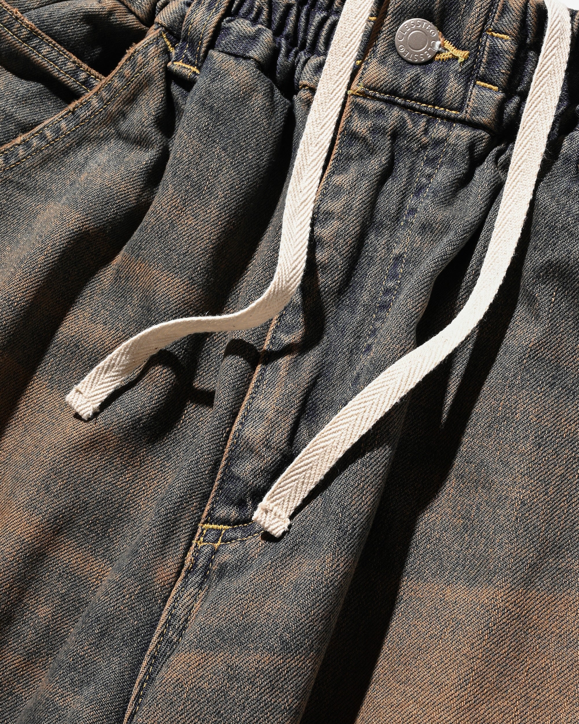 【11.5 WED 20:00- IN STOCK】VINTAGE DYED SELVEDGE DENIM WORKER PANTS (VINTAGE BROWN)