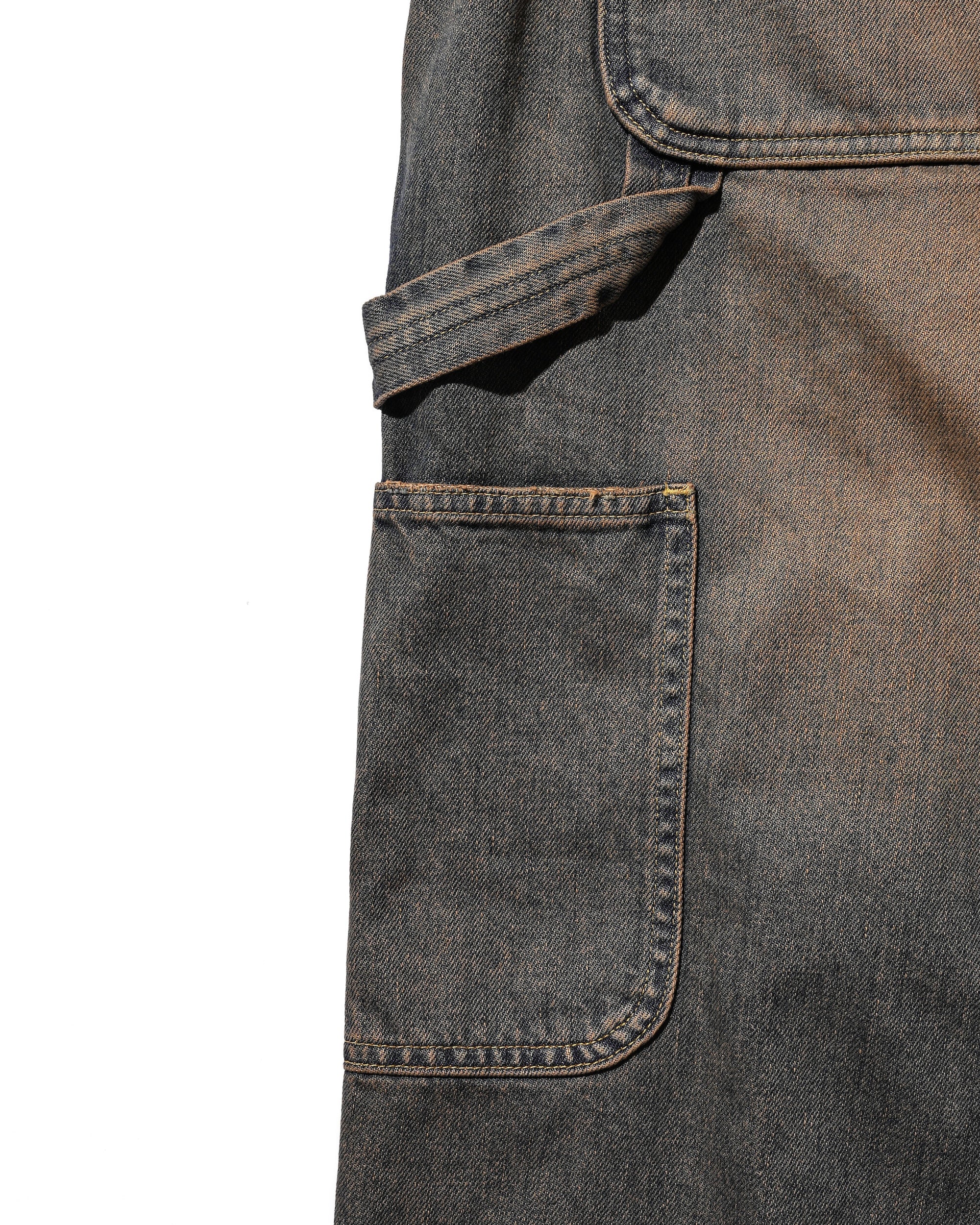 【11.5 WED 20:00- IN STOCK】VINTAGE DYED SELVEDGE DENIM WORKER PANTS (VINTAGE BROWN)