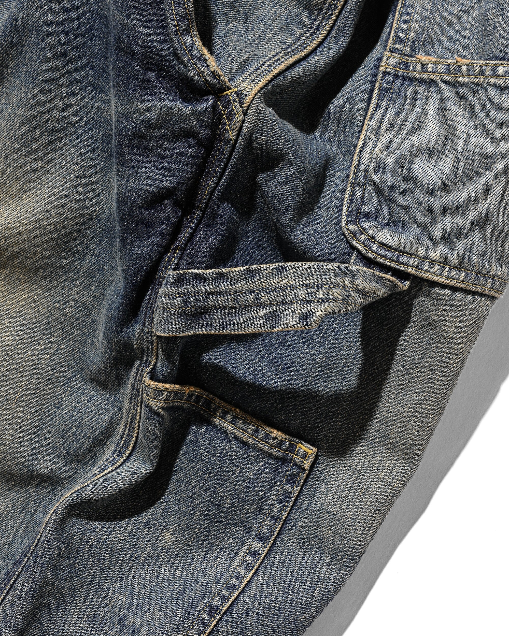 【11.5 WED 20:00- IN STOCK】VINTAGE DYED SELVEDGE DENIM WORKER PANTS (VINTAGE INDIGO)