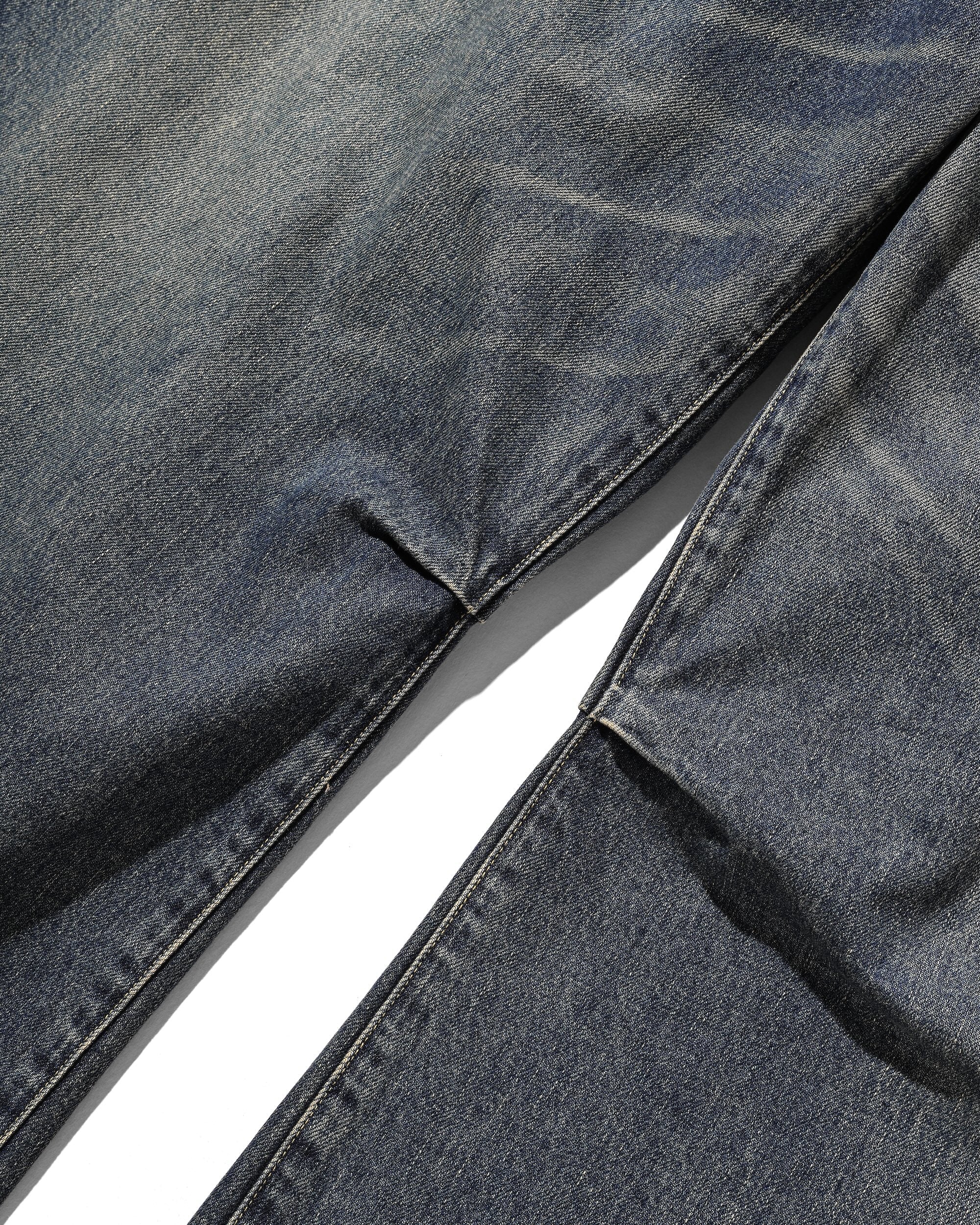 【10.1 WED 20:00- IN STOCK】VINTAGE DYED SELVEDGE DENIM BARREL LEG PANTS (VINTAGE INDIGO)