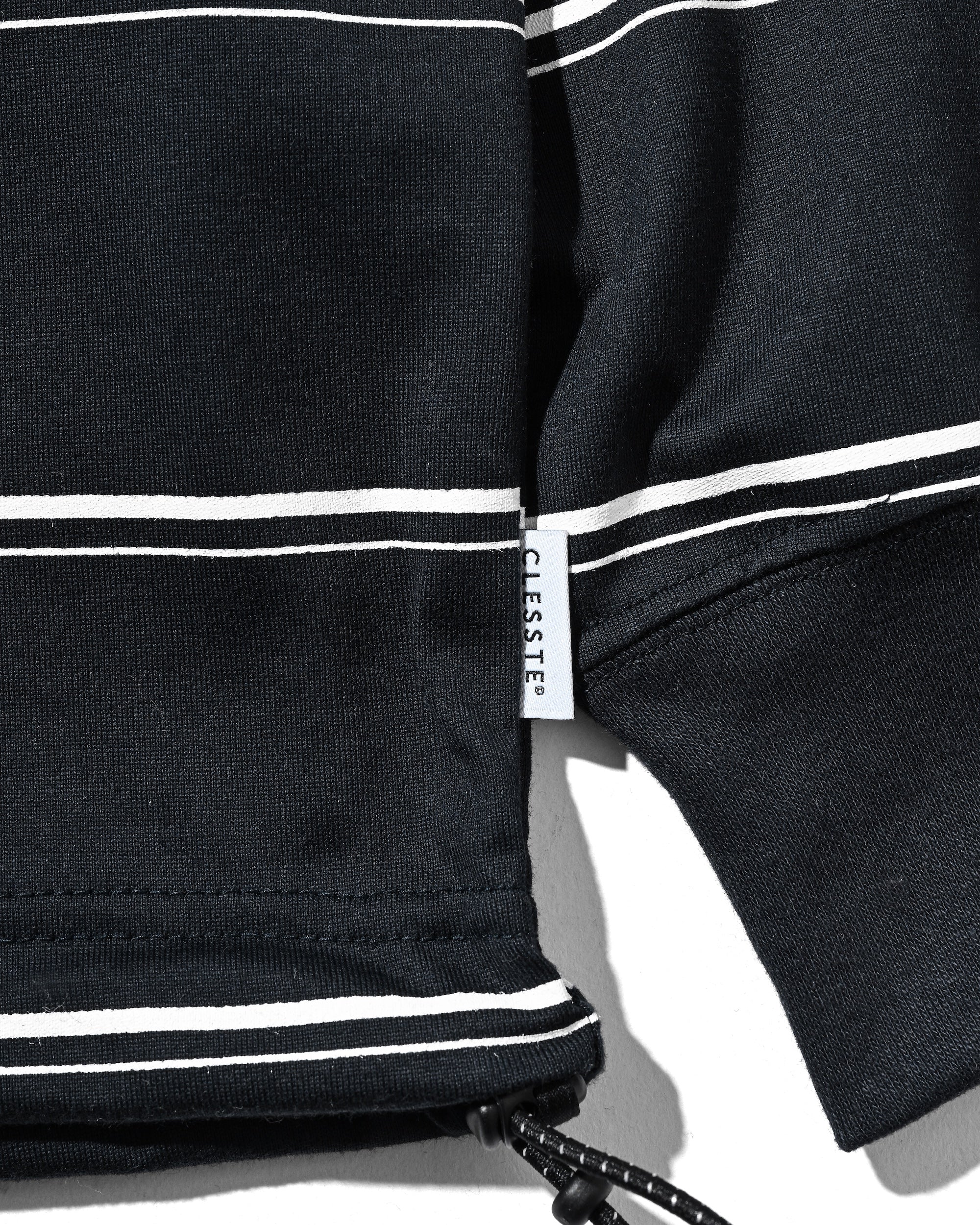 THICK THIN STRIPE L/S T-SHIRT WITH DRAWSTRINGS (NAVY)