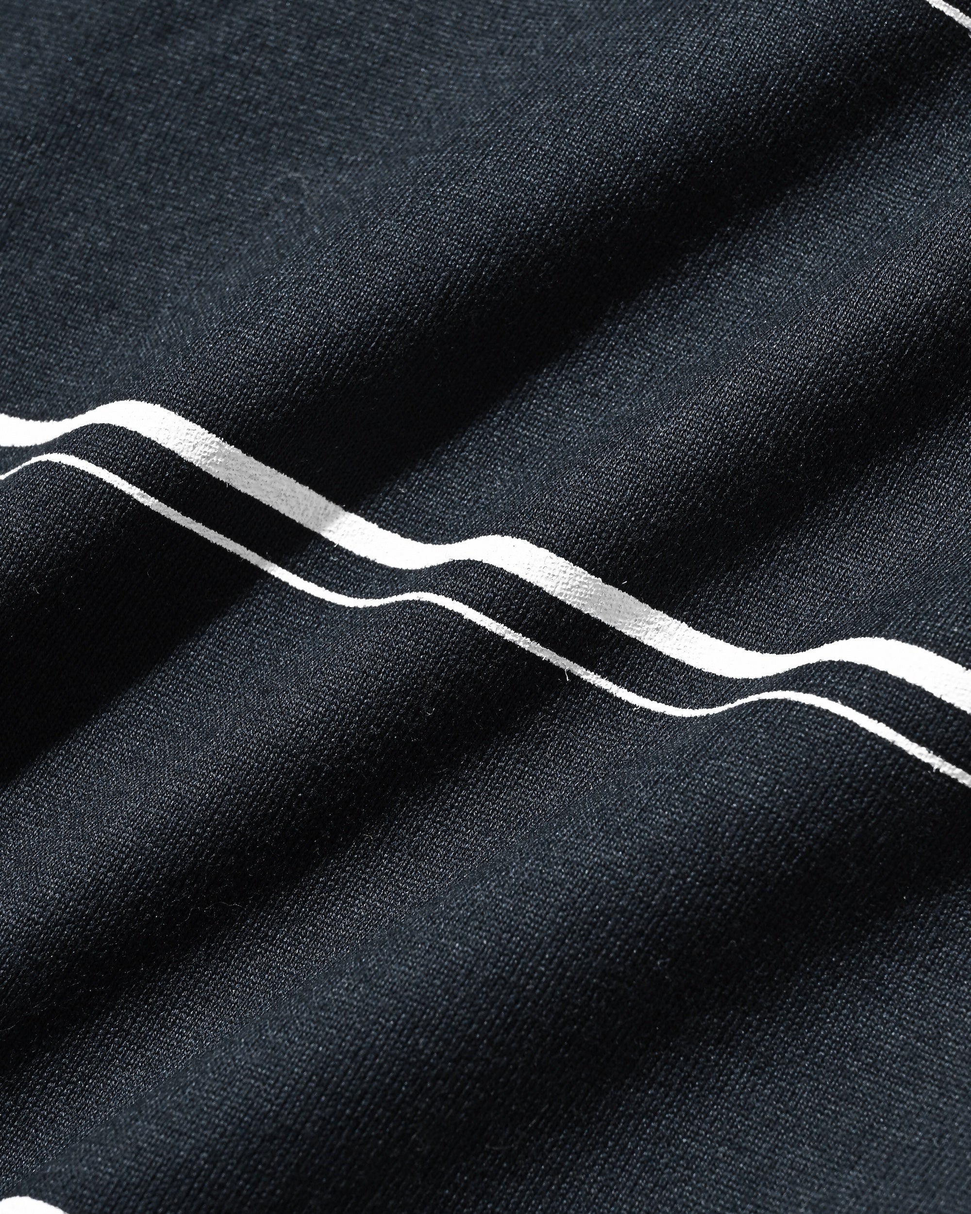 THICK THIN STRIPE L/S T-SHIRT WITH DRAWSTRINGS (NAVY)