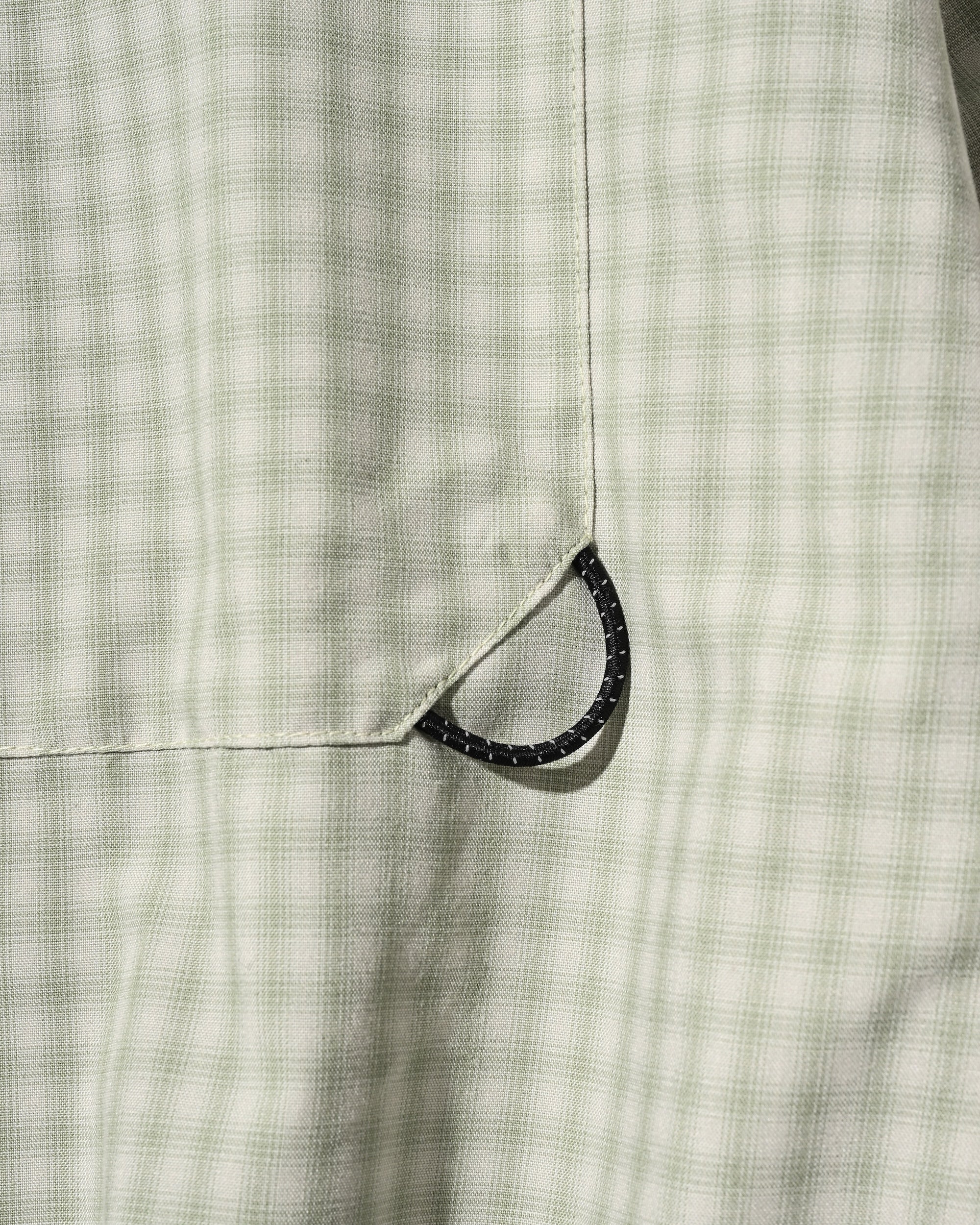 【5.20 WED 20:00- IN STOCK】OMBRE CHECK OPEN COLLAR L/S SHIRT (LIGHT MINI GREEN)