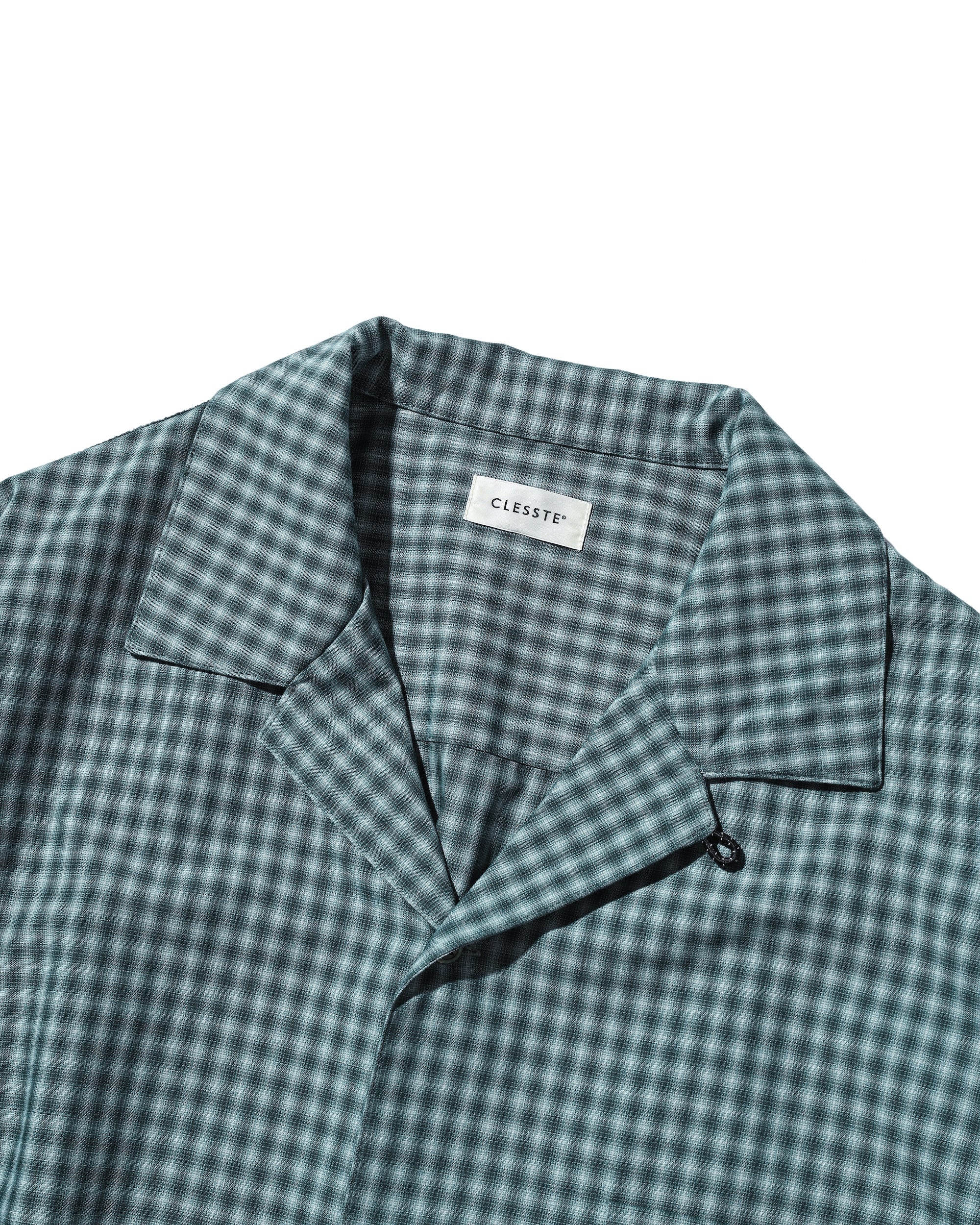 【5.20 WED 20:00- IN STOCK】MINI OMBRE CHECK OPEN COLLAR L/S SHIRT (BLUE)