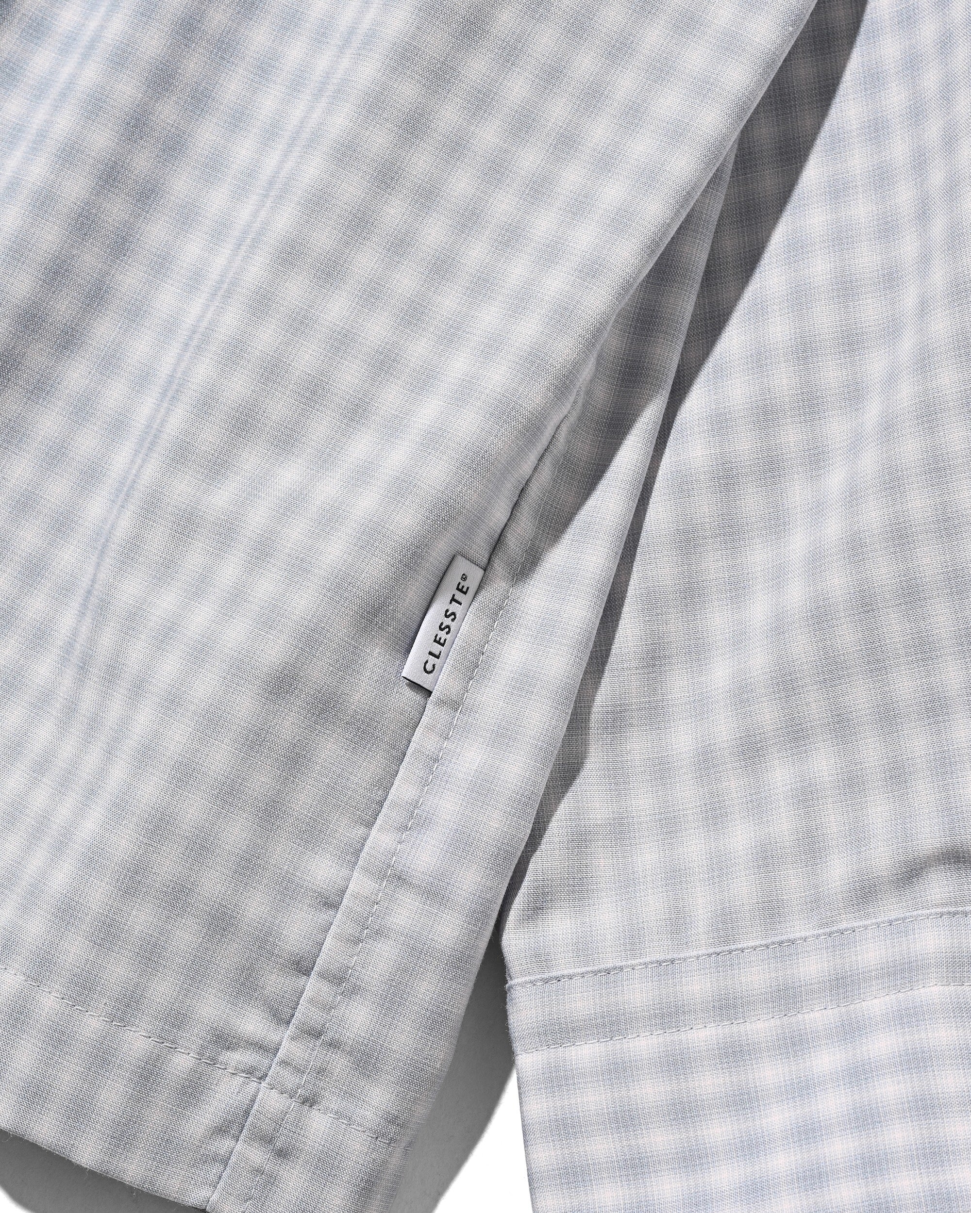 【5.20 WED 20:00- IN STOCK】MINI OMBRE CHECK OPEN COLLAR L/S SHIRT (LIGHT GRAY)