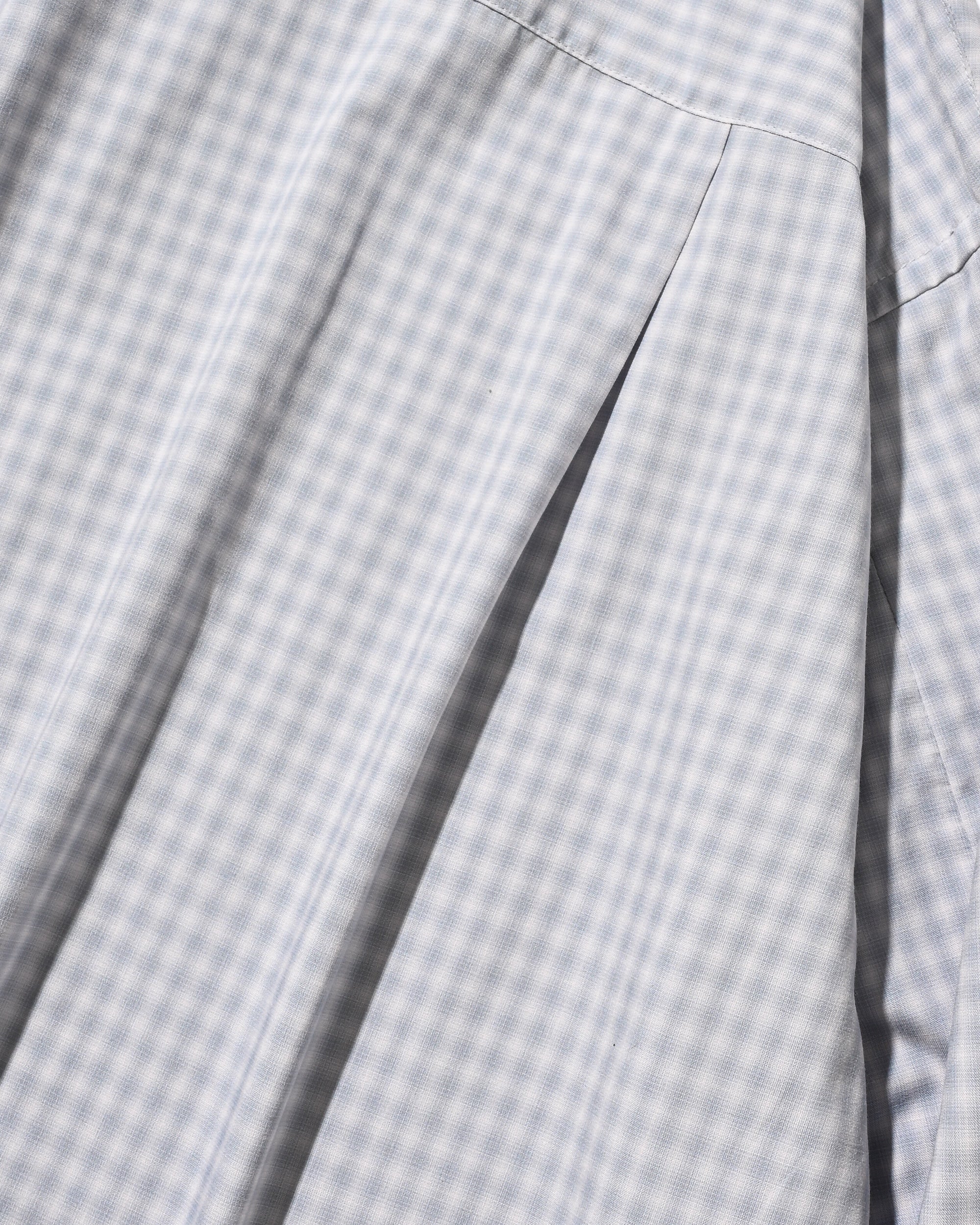 【5.20 WED 20:00- IN STOCK】MINI OMBRE CHECK OPEN COLLAR L/S SHIRT (LIGHT GRAY)