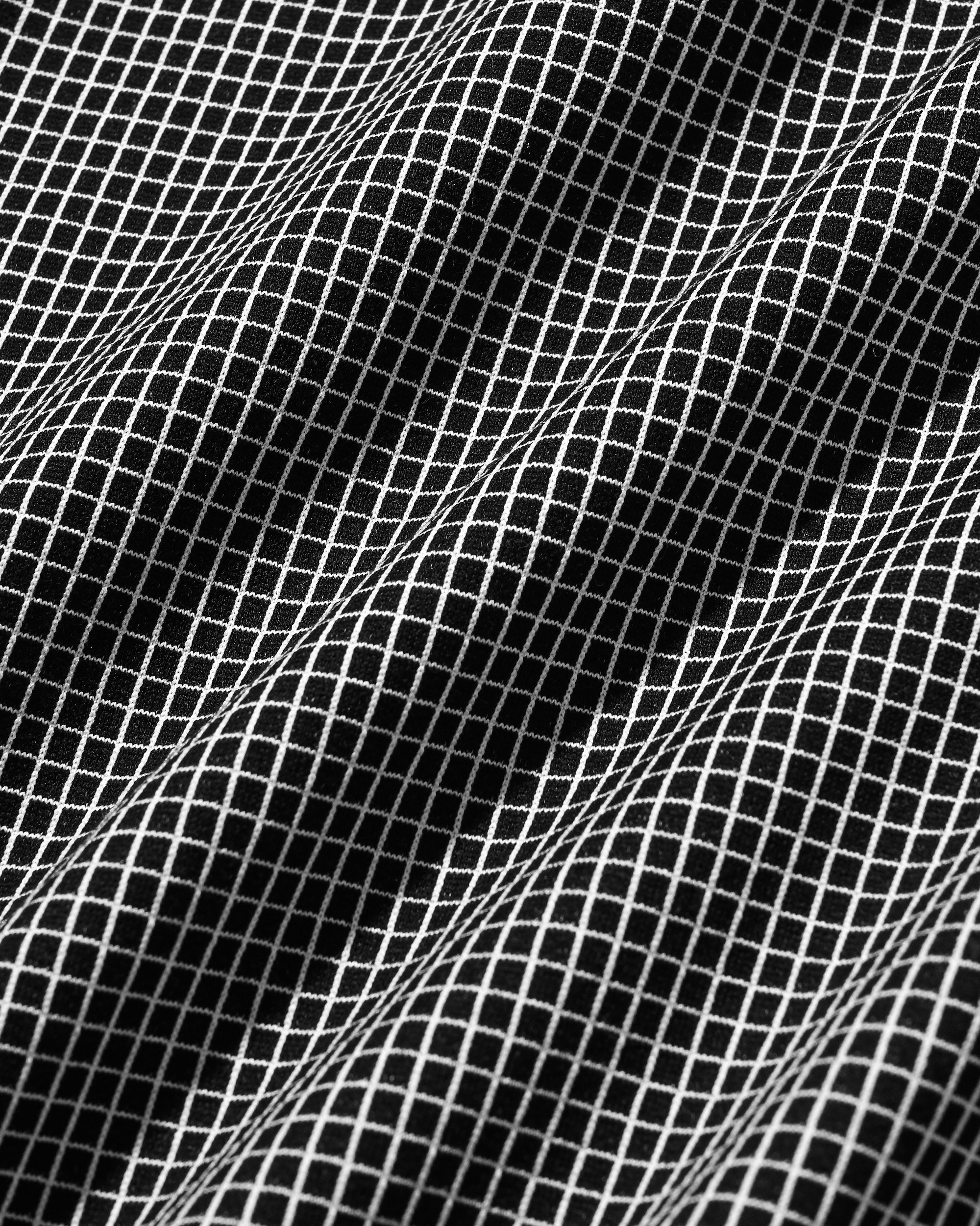 MINI GRID CHECK 36G KNIT EVERYDAY L/S SHIRT (BLACK×WHITE)