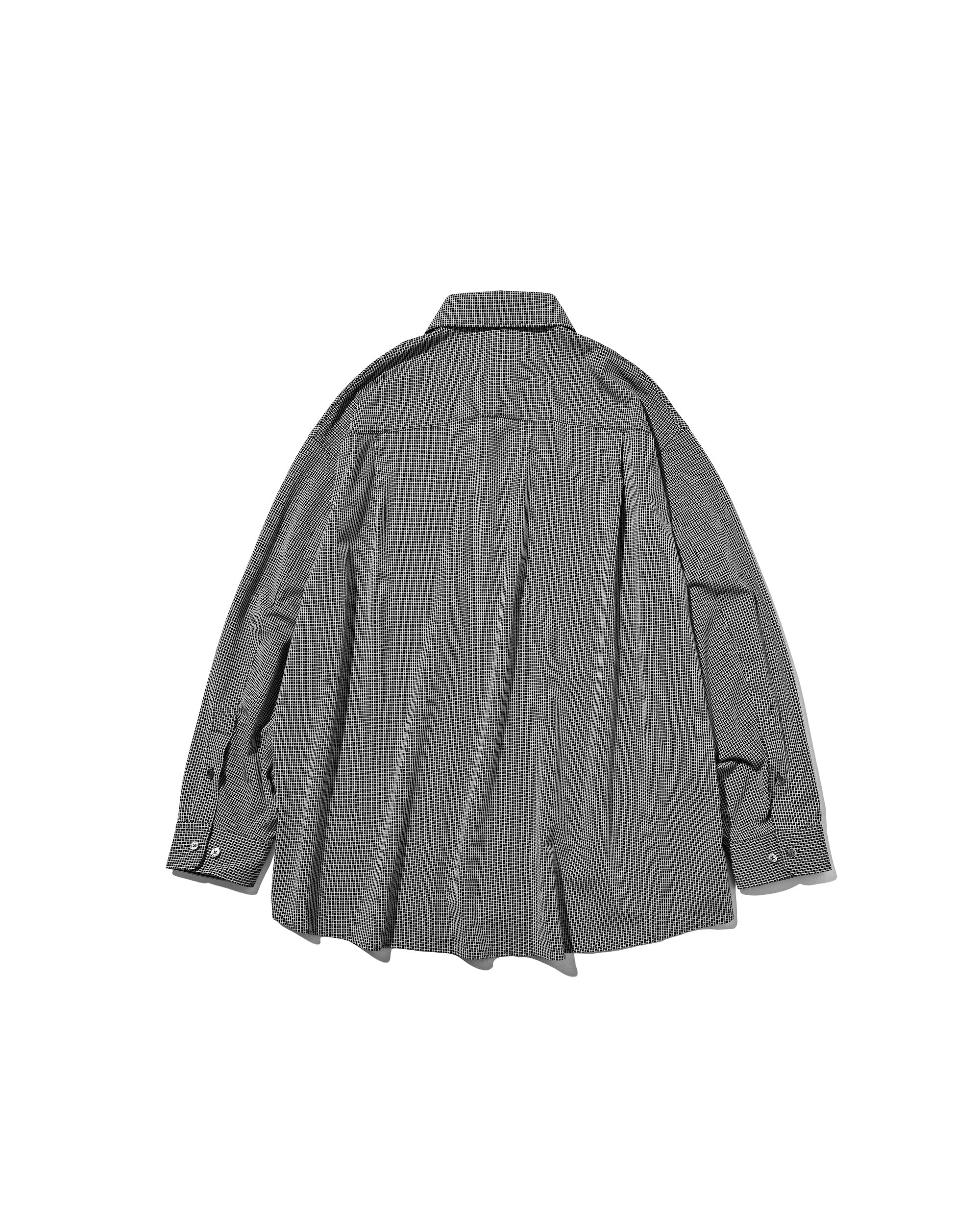 【5.16 SAT 20:00- IN STOCK】MINI GRID CHECK 36G KNIT EVERYDAY L/S SHIRT (BLACK×WHITE)