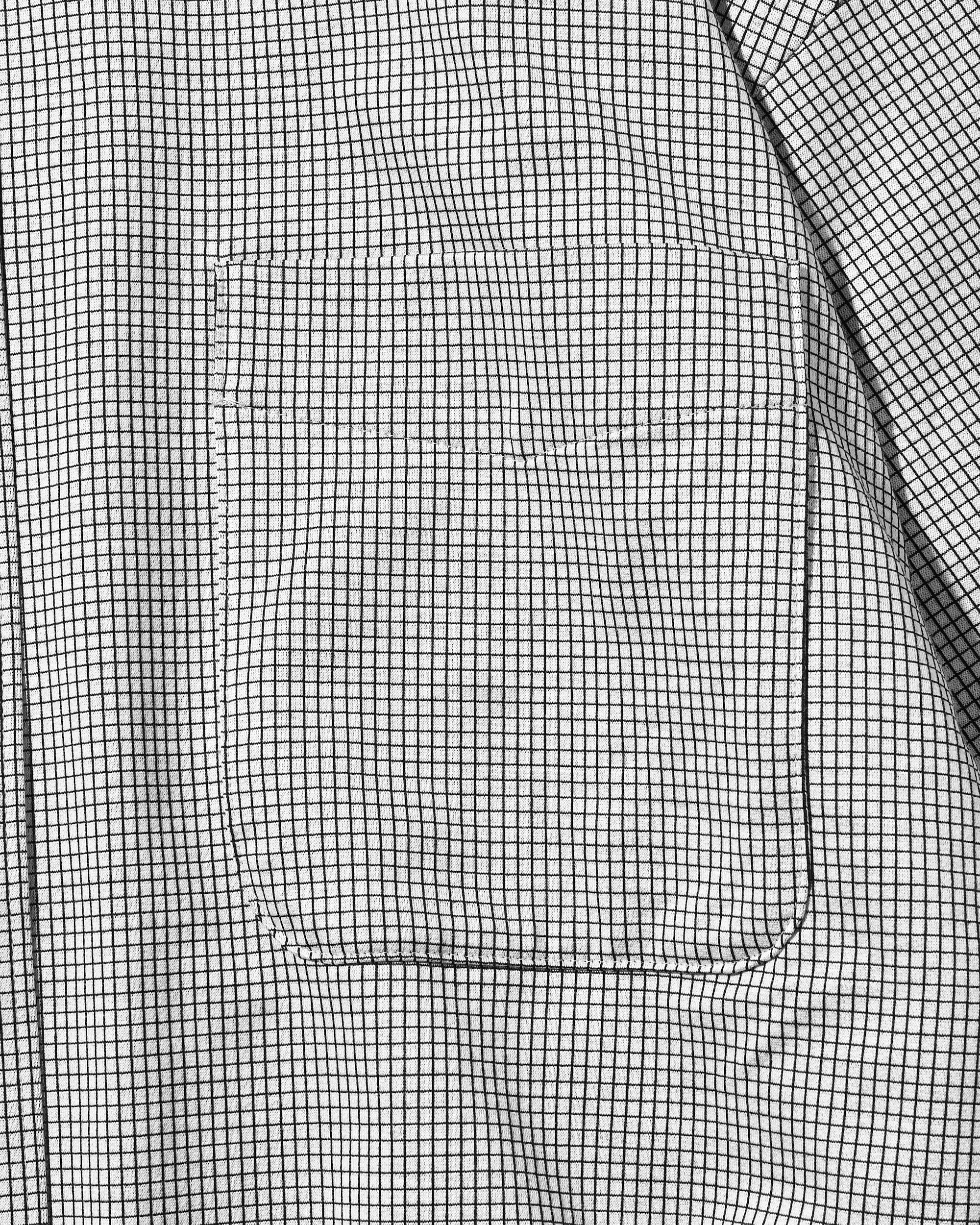 MINI GRID CHECK 36G KNIT EVERYDAY L/S SHIRT (WHITE×BLACK)