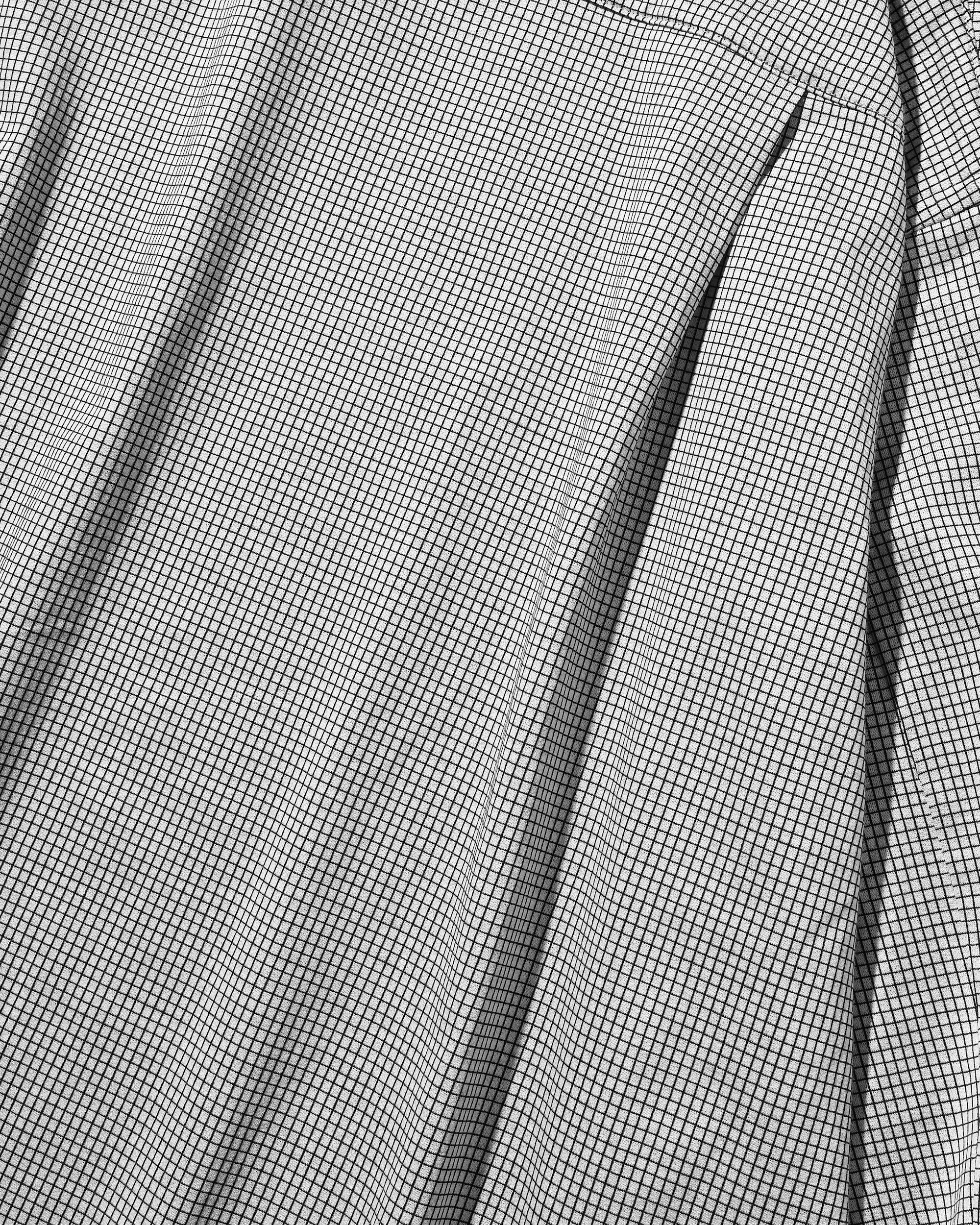 MINI GRID CHECK 36G KNIT EVERYDAY L/S SHIRT (WHITE×BLACK)
