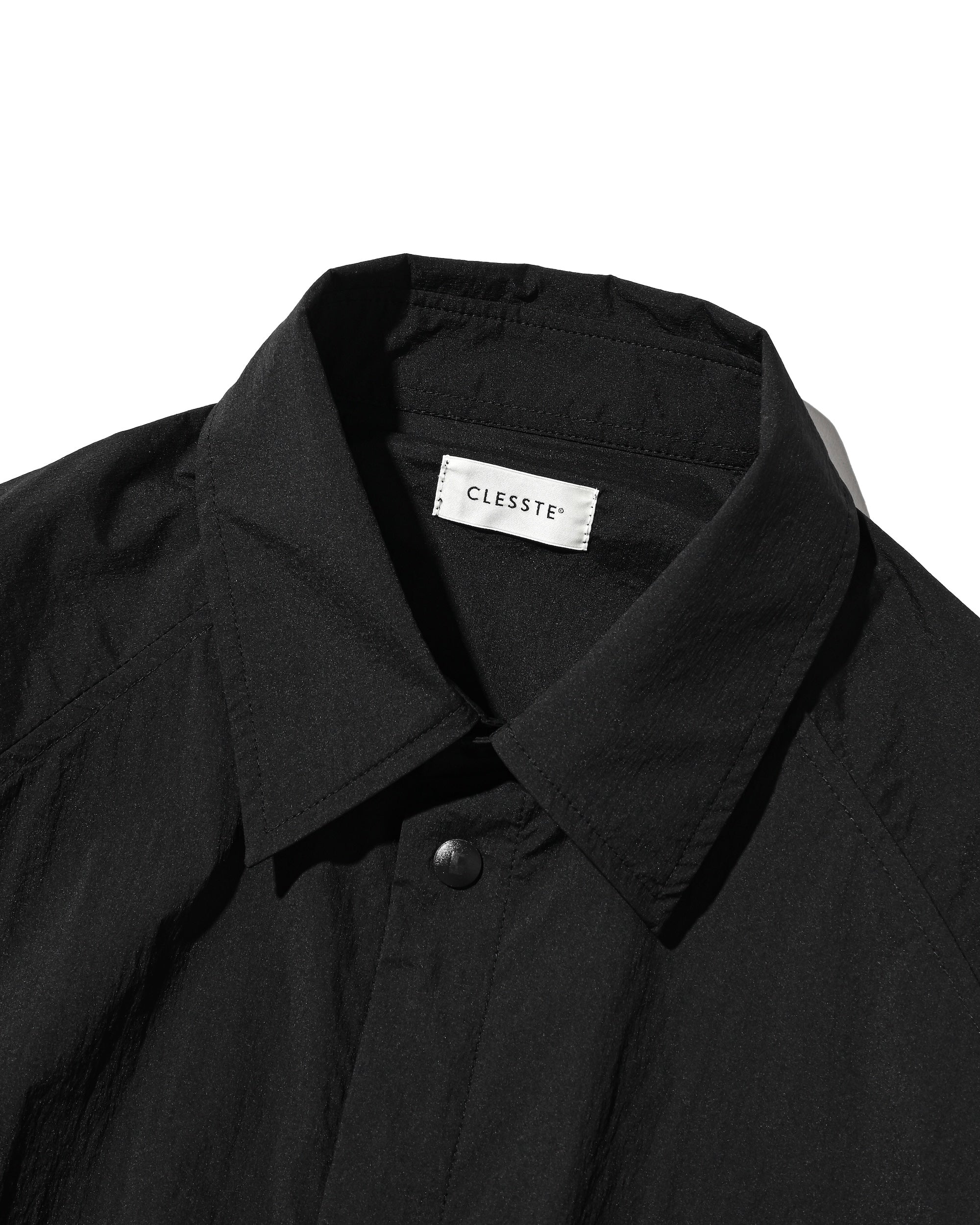 "C” CRISPY NYLON CITY UNIFORM BALLOON L/S SHIRT JACKET (BLACK×ORANGE)