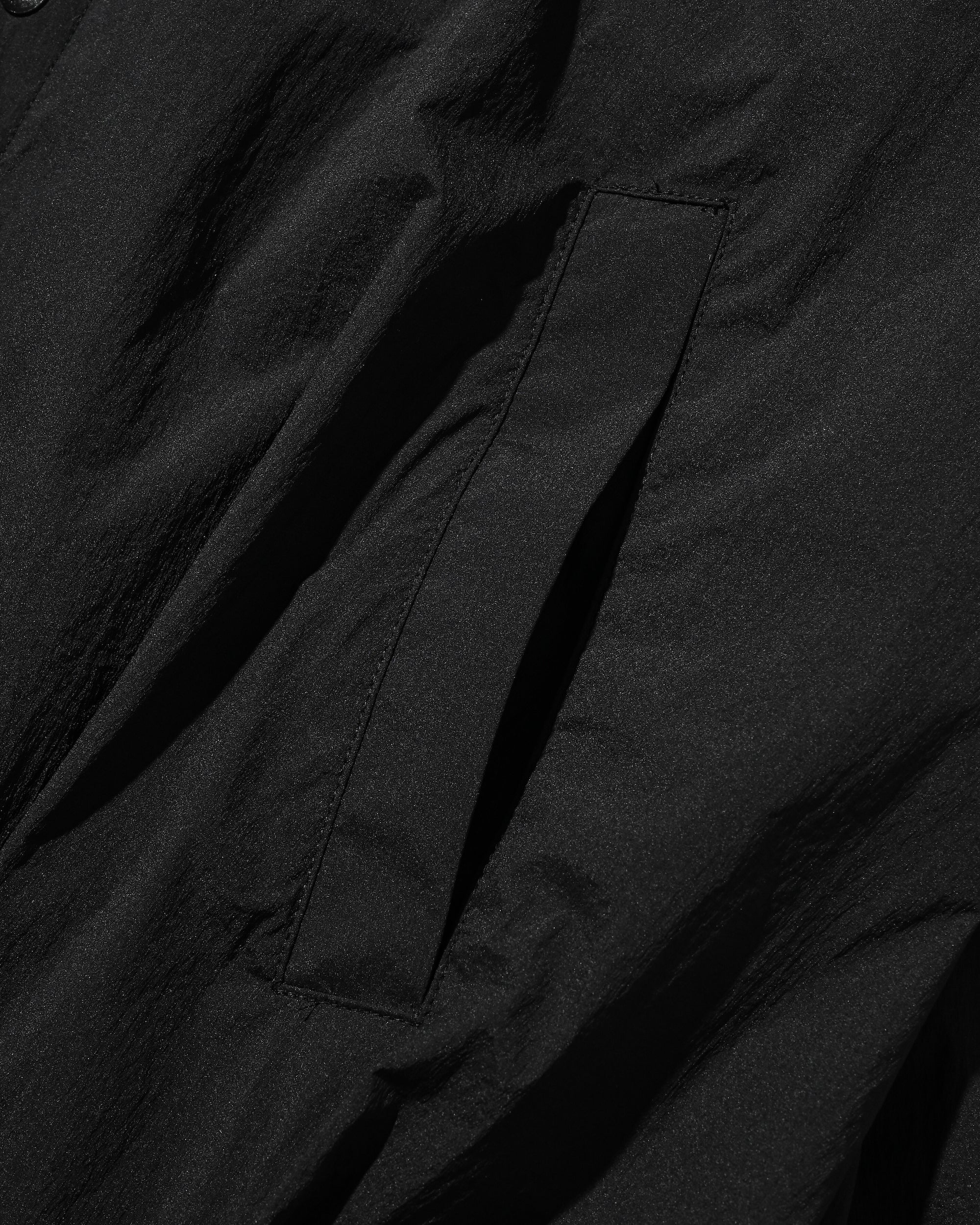 CRISPY NYLON CITY UNIFORM BALLOON L/S SHIRT JACKET (BLACK)