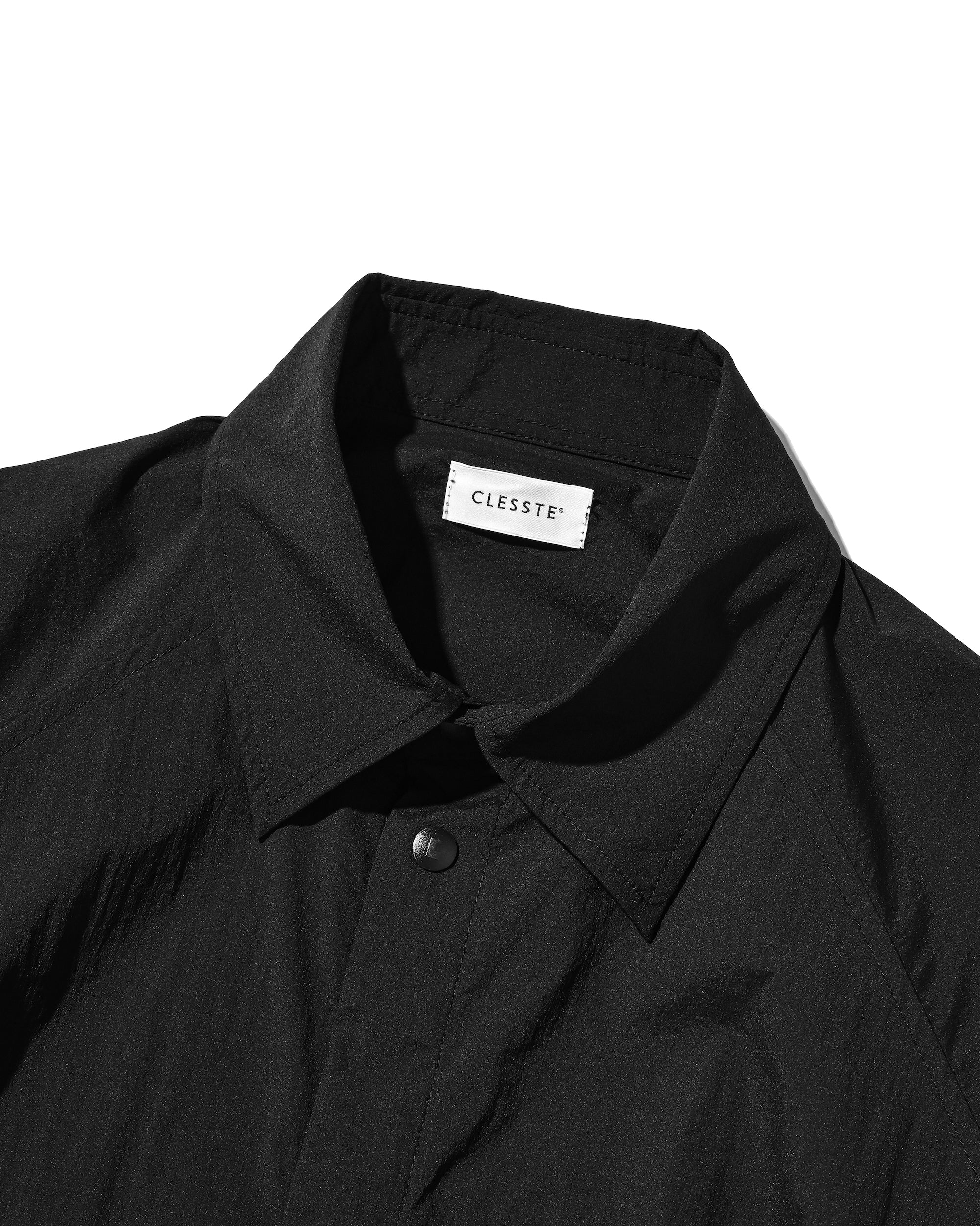 CRISPY NYLON CITY UNIFORM BALLOON L/S SHIRT JACKET (BLACK)