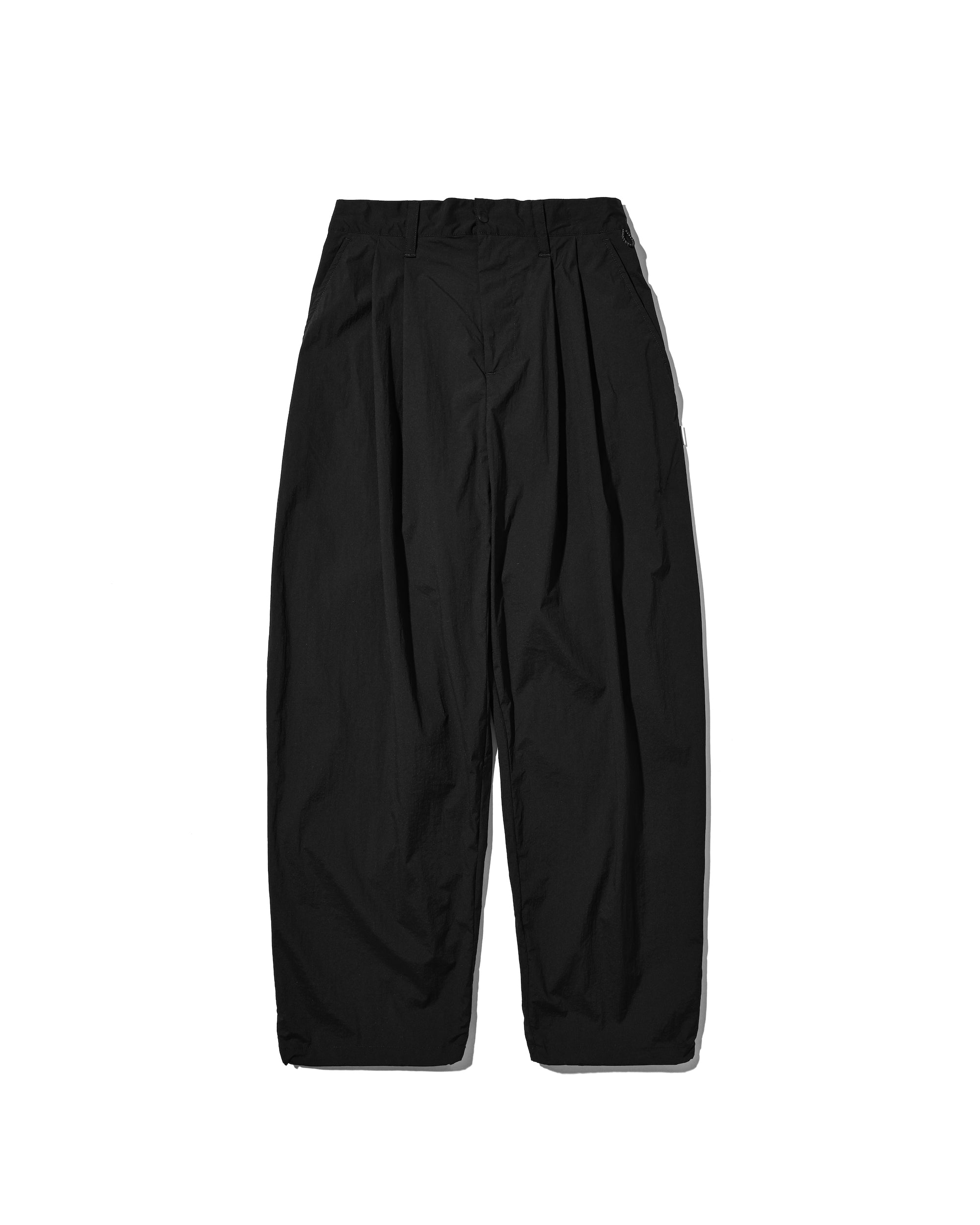 【5.9 SAT 20:00- IN STOCK】CRISPY NYLON CITY UNIFORM WIDE TAPERED PANTS (BLACK)